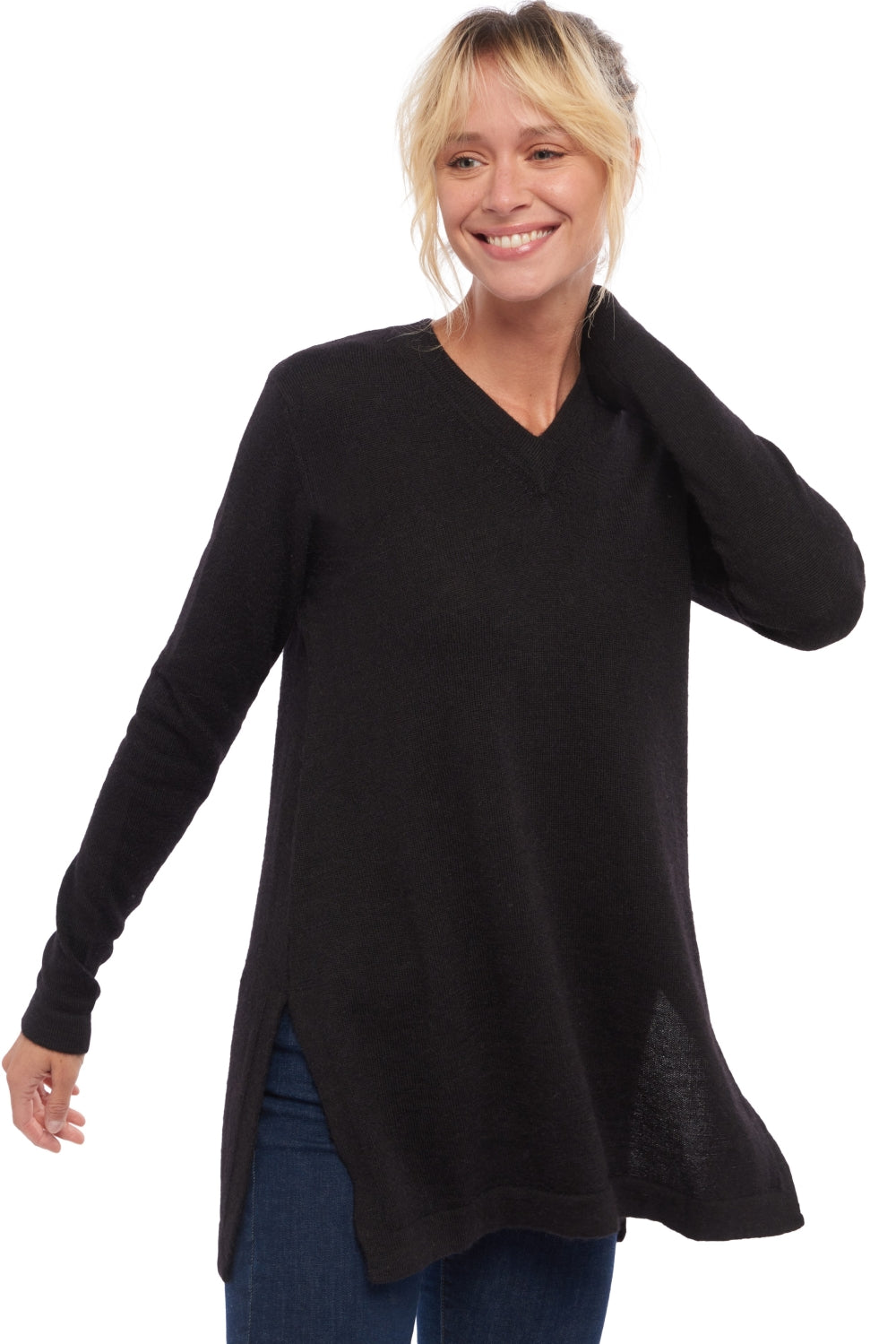 Sydney women's baby alpaca jumper - black - Mahogany