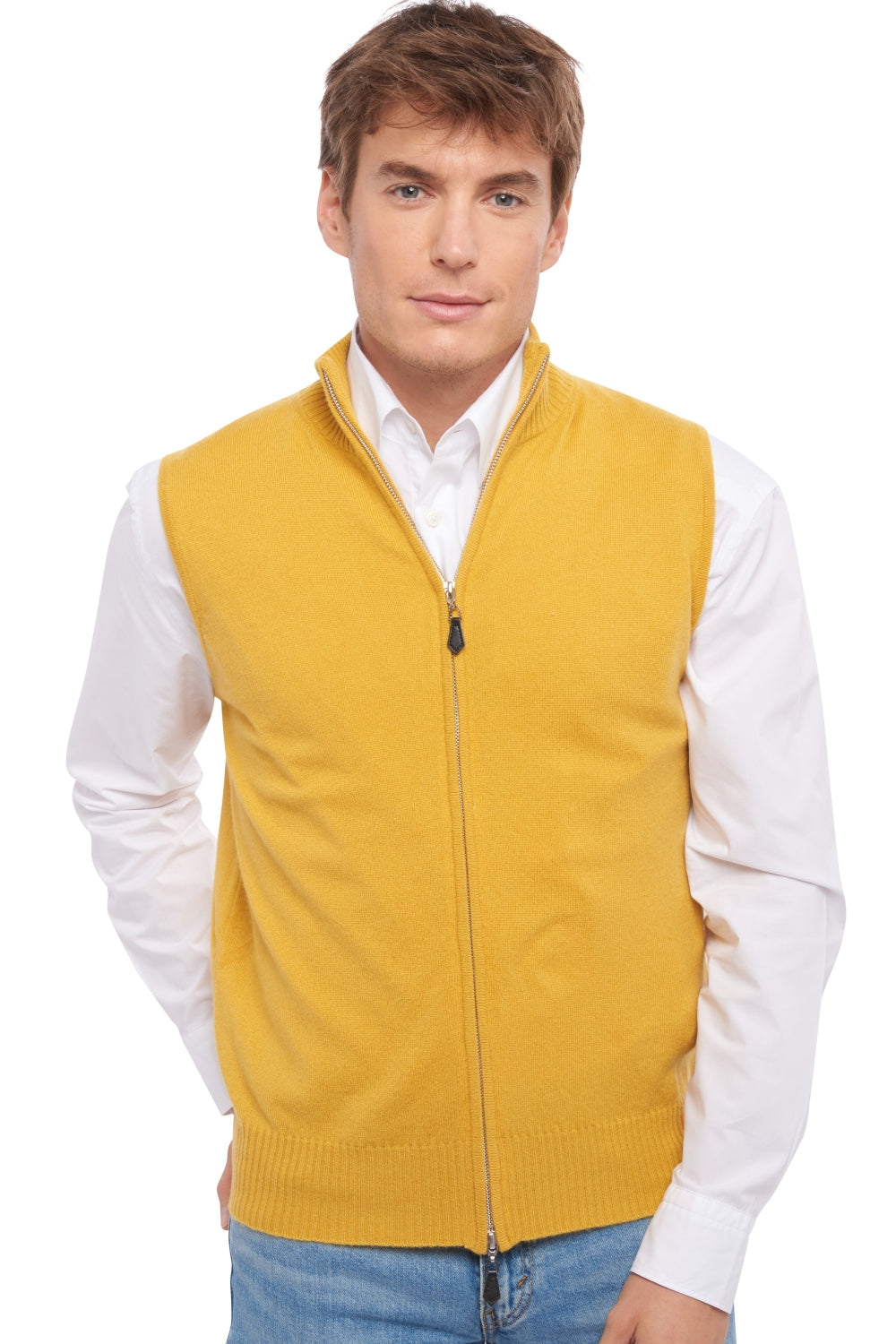 Dali men's cashmere jumper - mustard - Mahogany