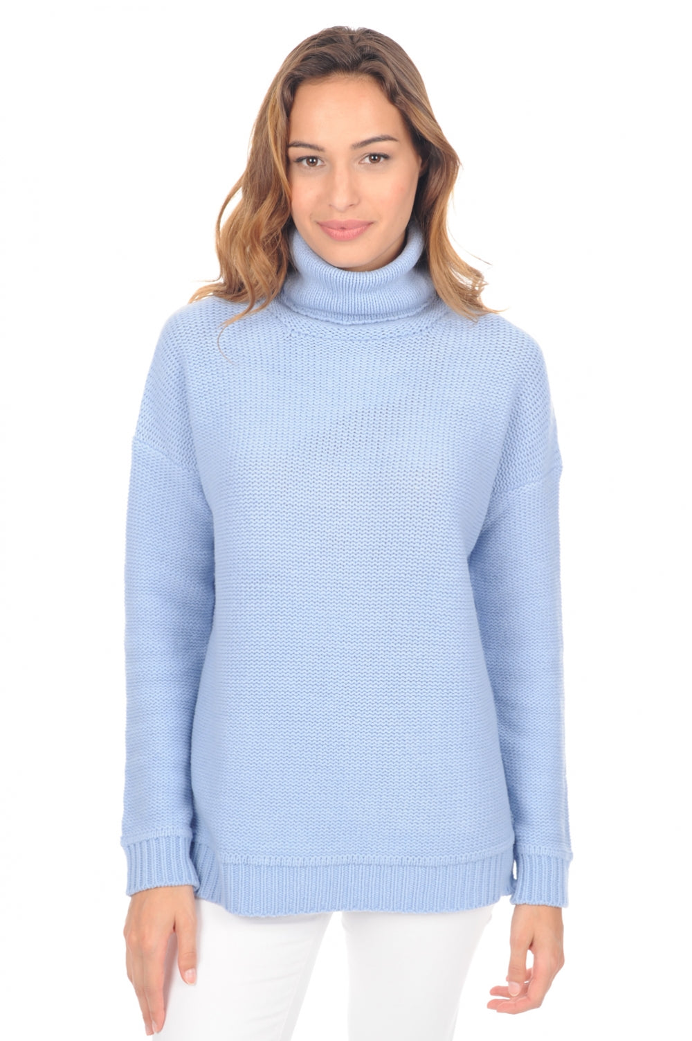 Ygritte women's yak jumper - sky - Mahogany