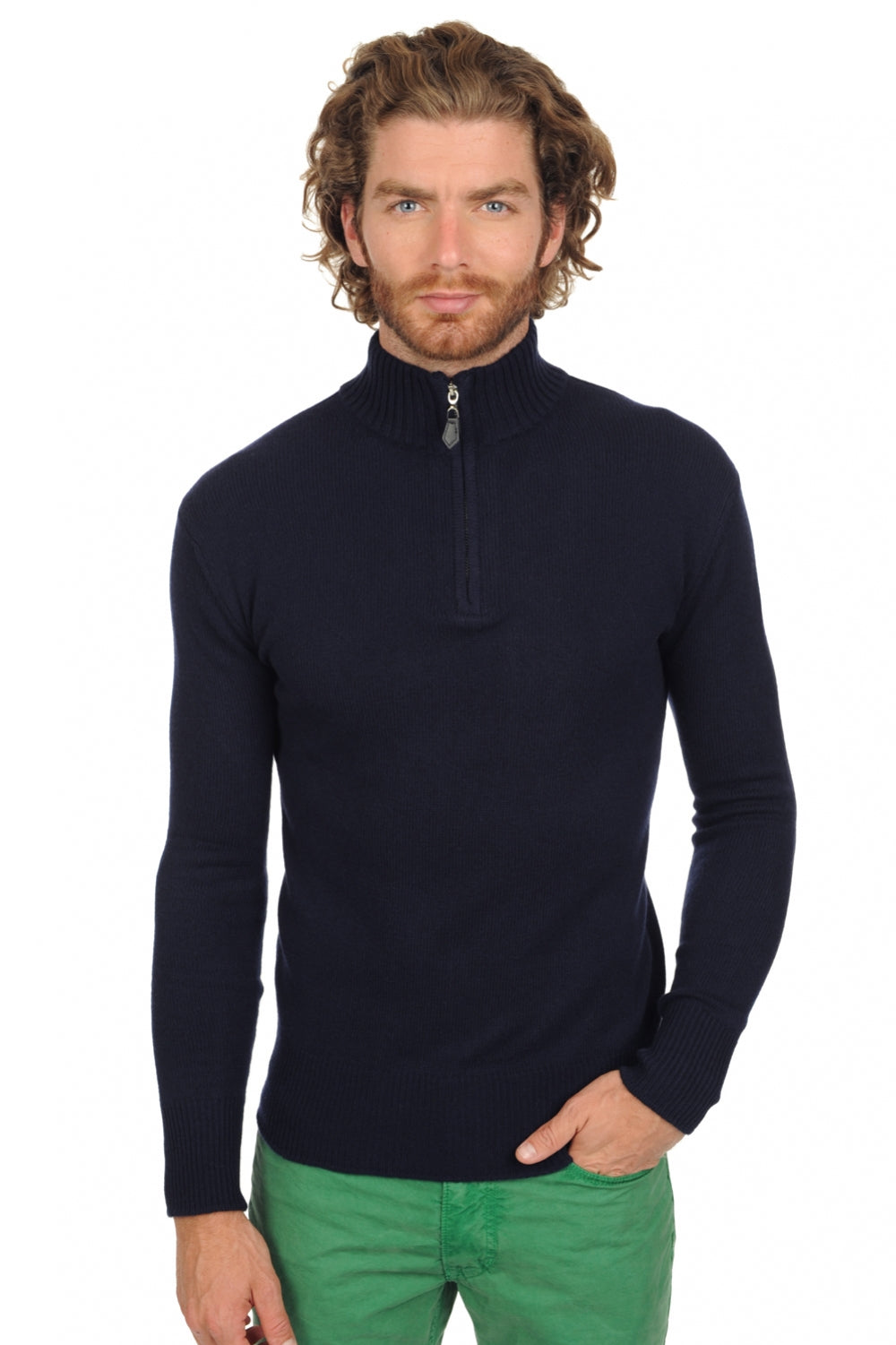 Donovan Premium cashmere men's jumper - premium navy - Mahogany
