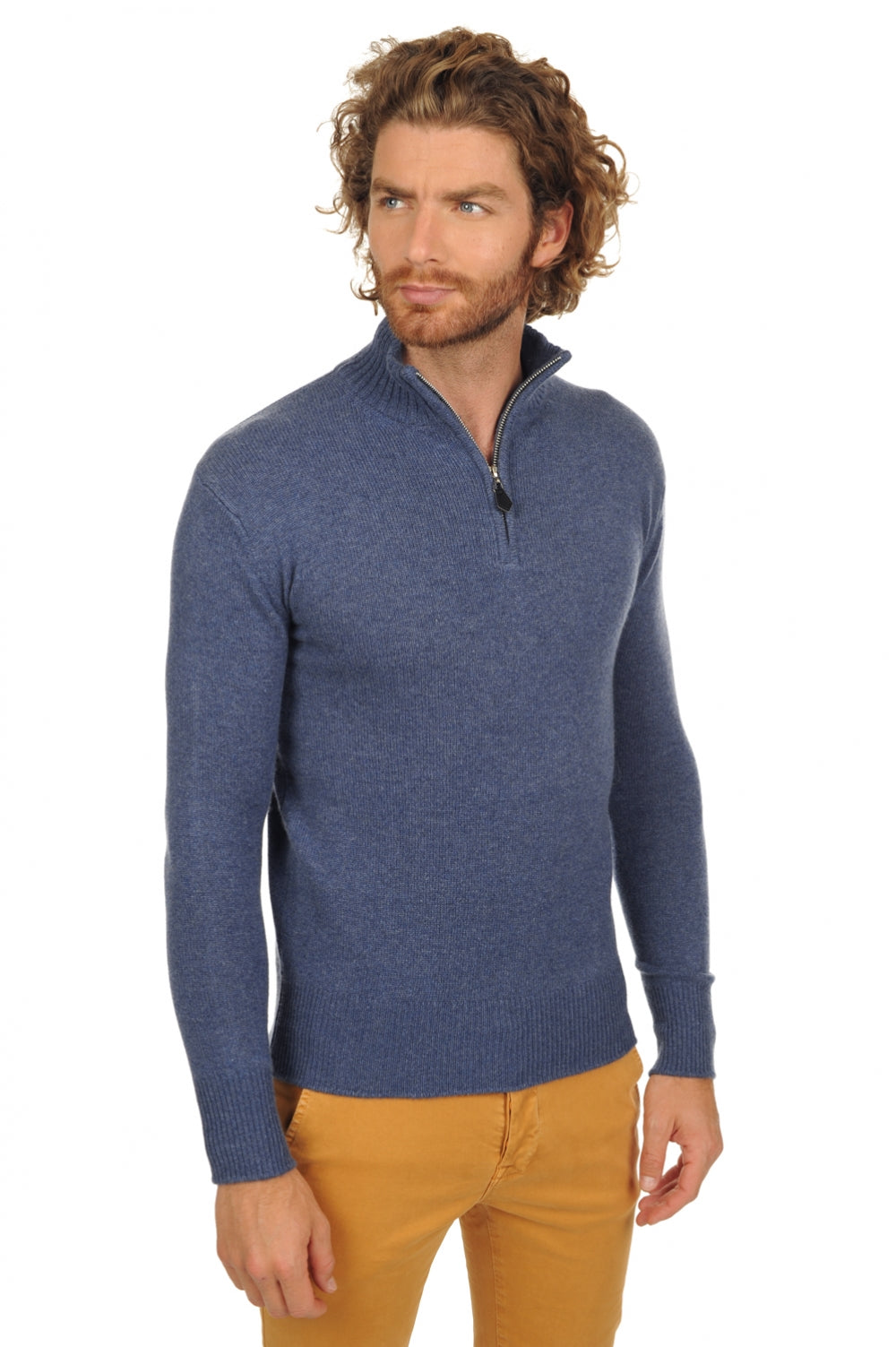 Donovan Premium cashmere men's jumper - premium rockpool - Mahogany