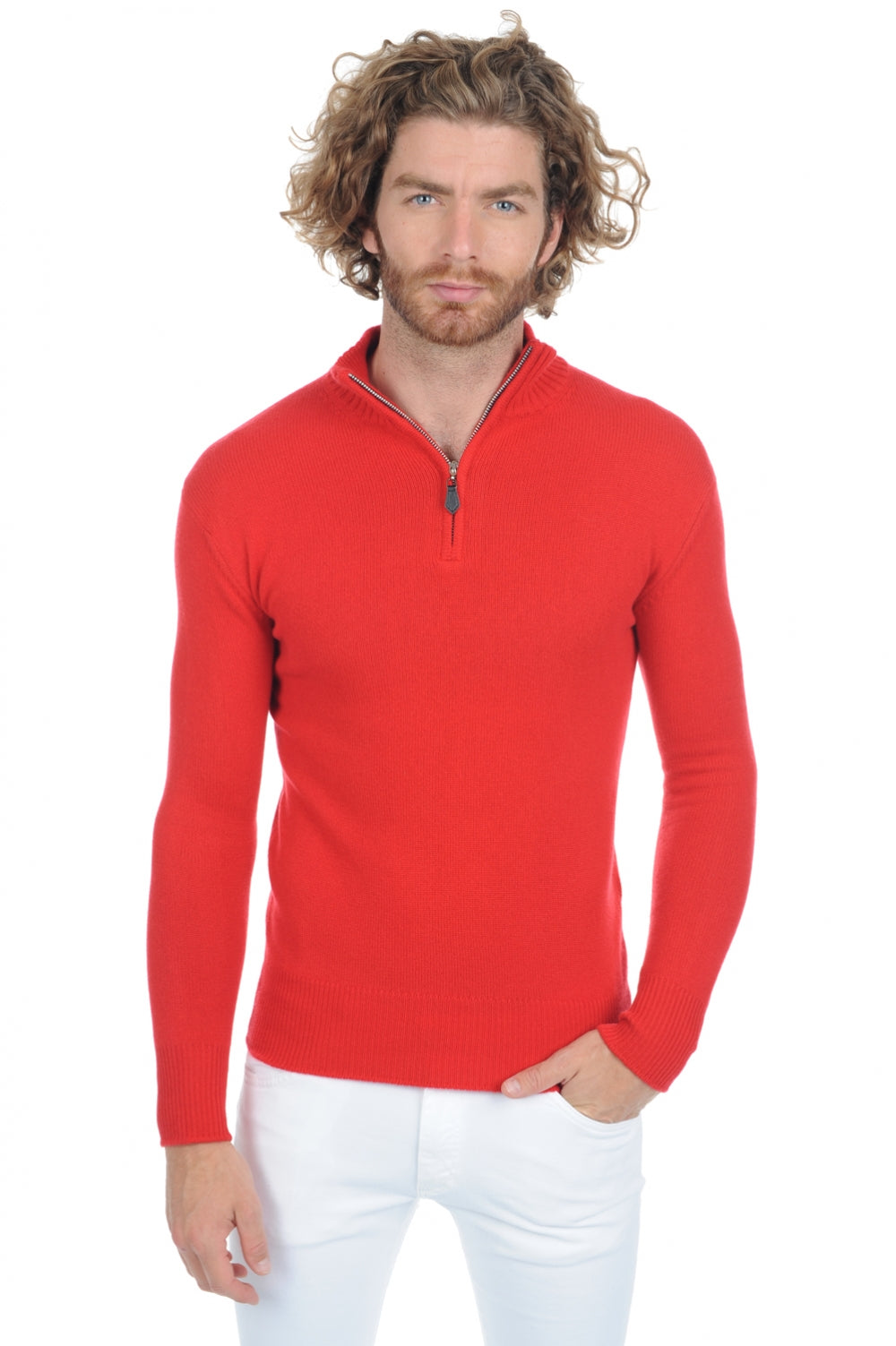 Donovan Premium cashmere men's jumper - rouge - Mahogany