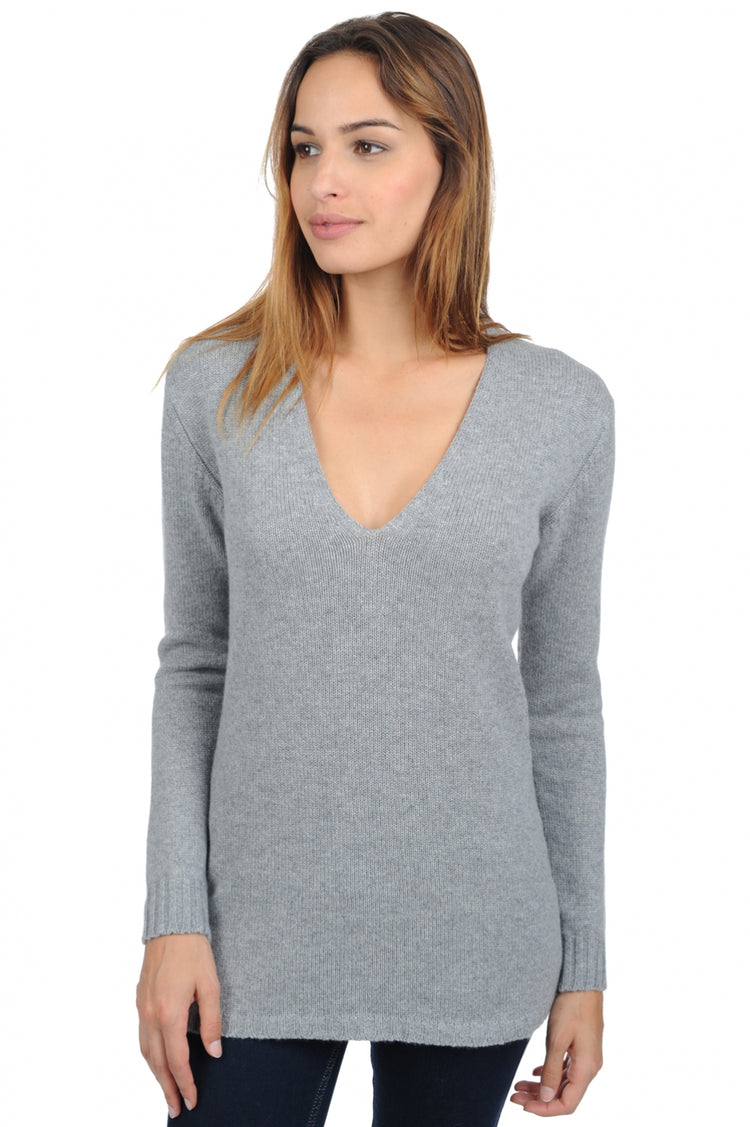 Vanessa Premium women's cashmere jumper - premium flanell - Mahogany