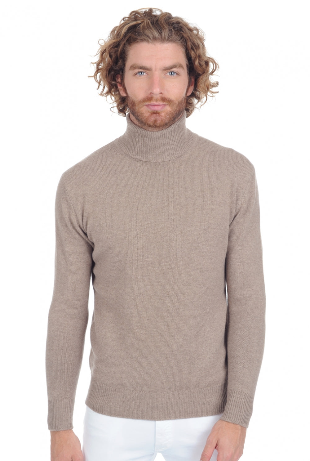 Edgar 4F Premium men's cashmere jumper - dolma natural - Mahogany