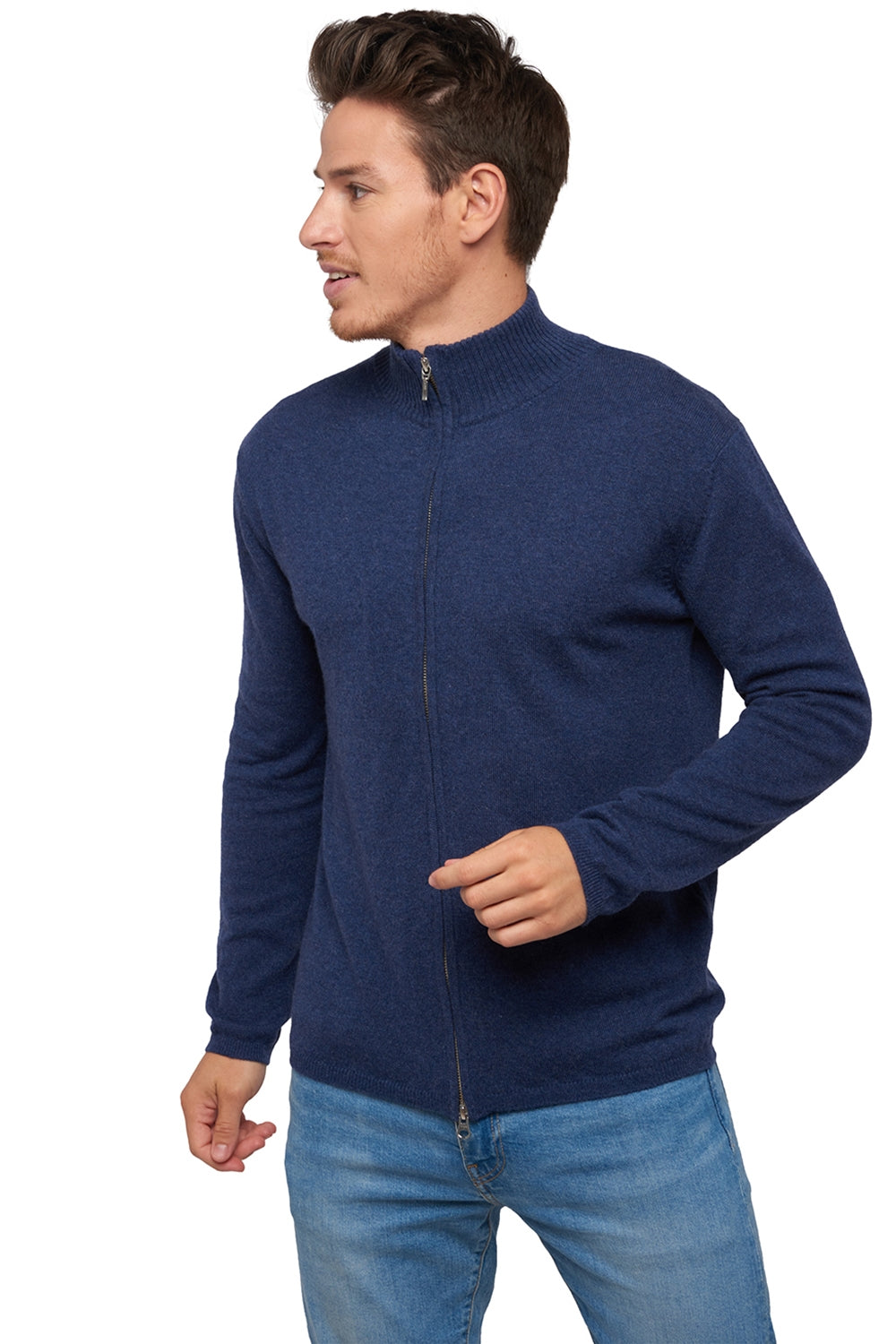 Elton in cashmere for men - indigo - Mahogany