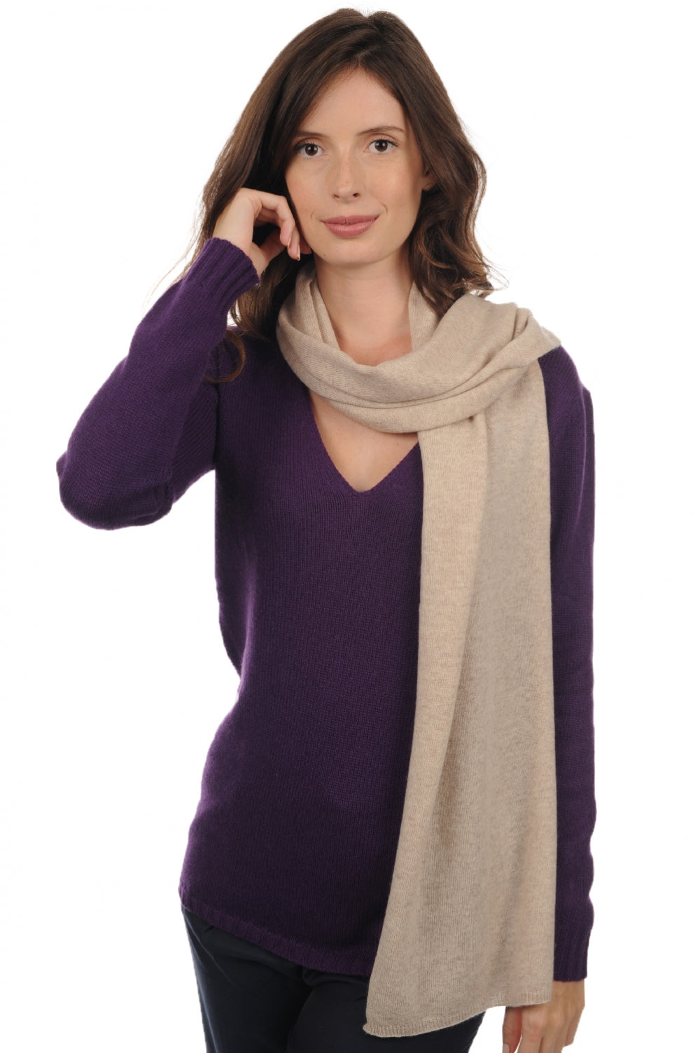 Ozone in mixed cashmere - timeless beige - Mahogany
