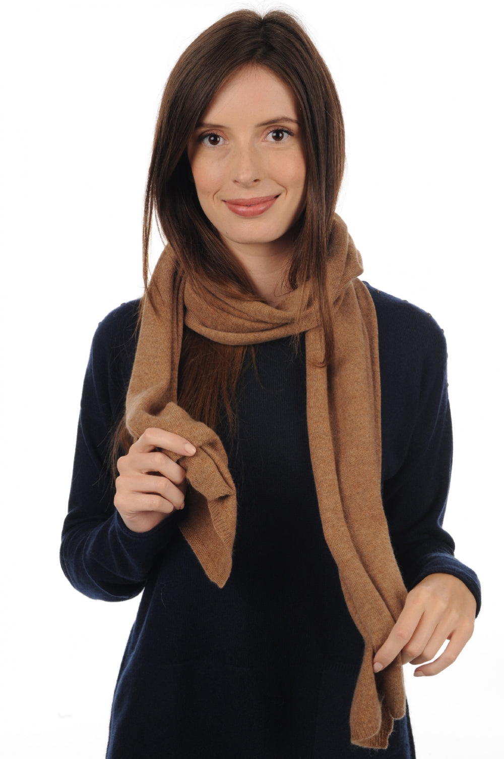 Ozone in mixed cashmere - marl camel - Mahogany
