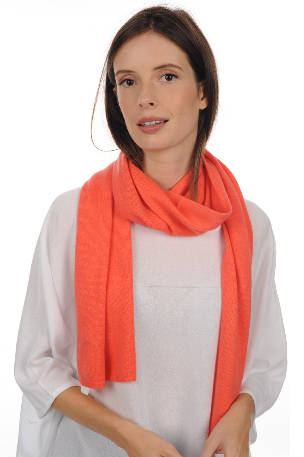 Ozone in mixed cashmere - luminous coral - Mahogany