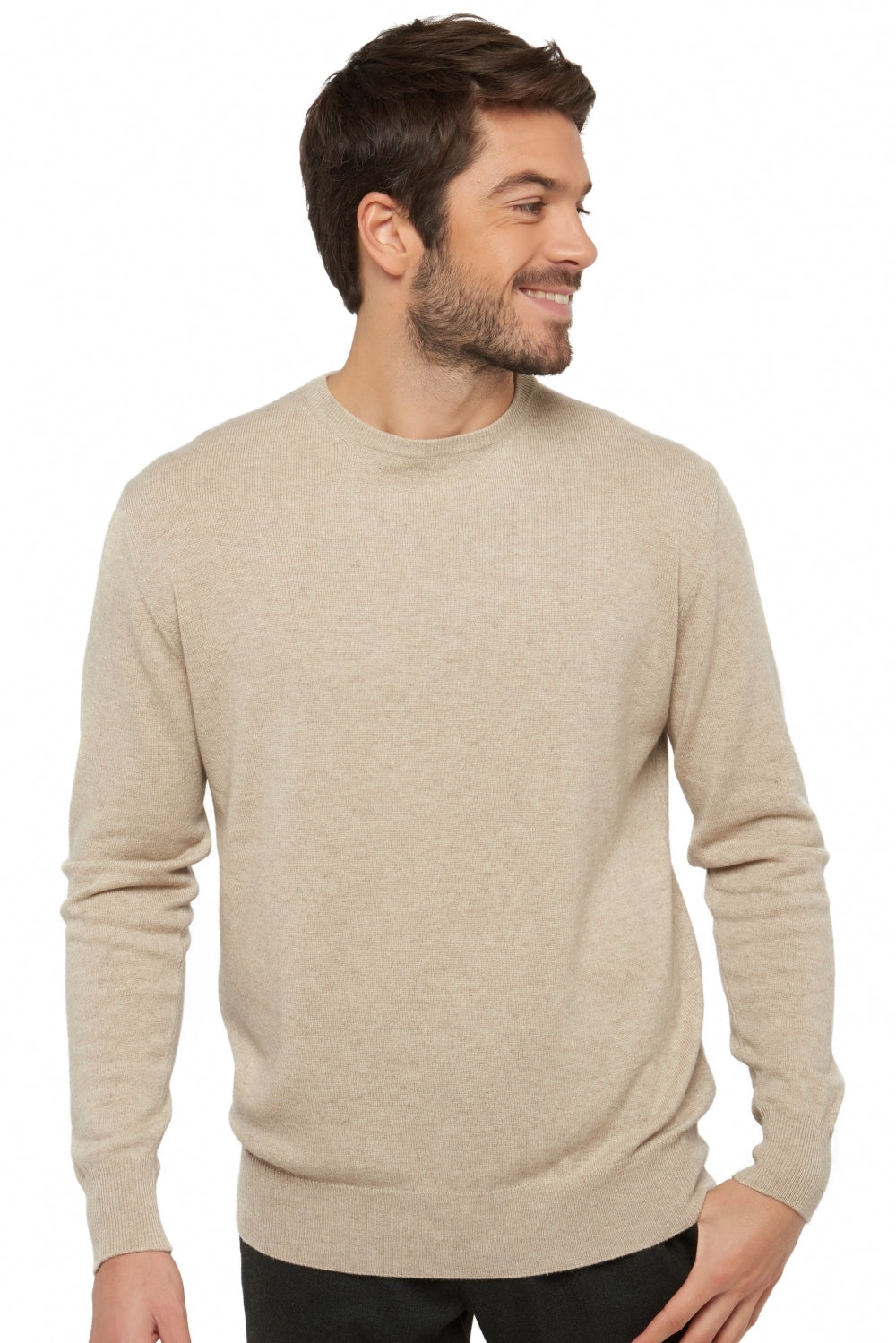Nestor 4F Premium men's cashmere jumper - pema natural - Mahogany