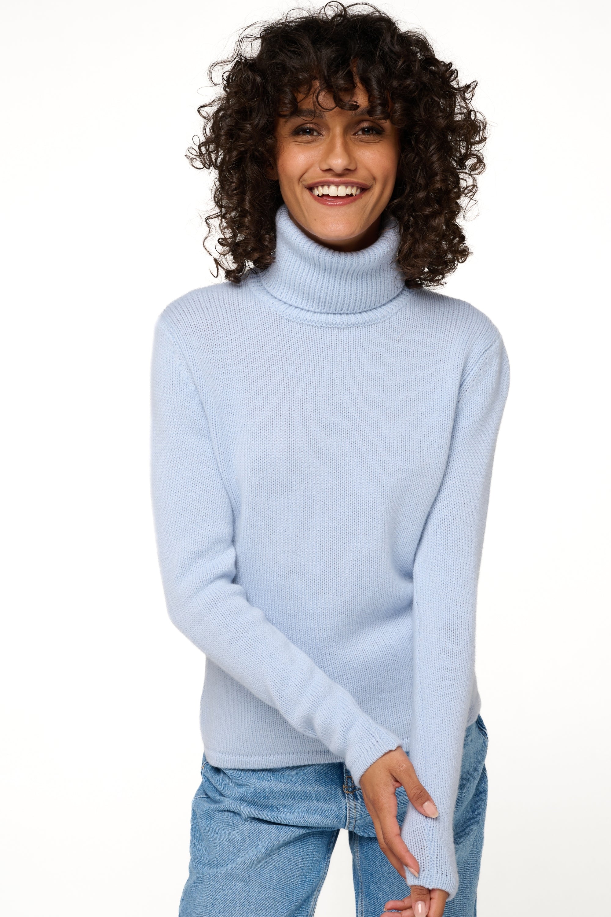 Carla cashmere women's jumper - sky blue - Mahogany