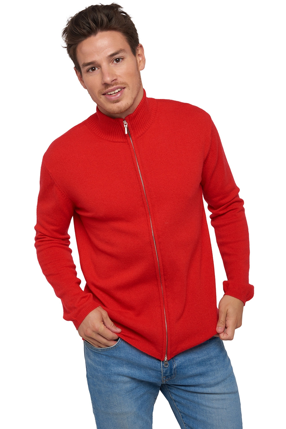 Elton in cashmere for men - red - Mahogany