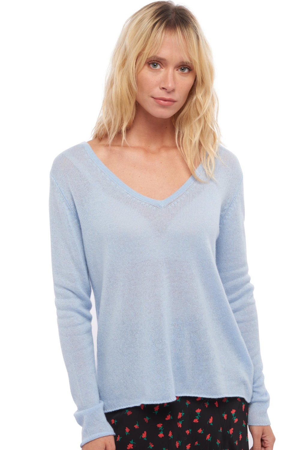 Flavie women's cashmere - sky - Mahogany