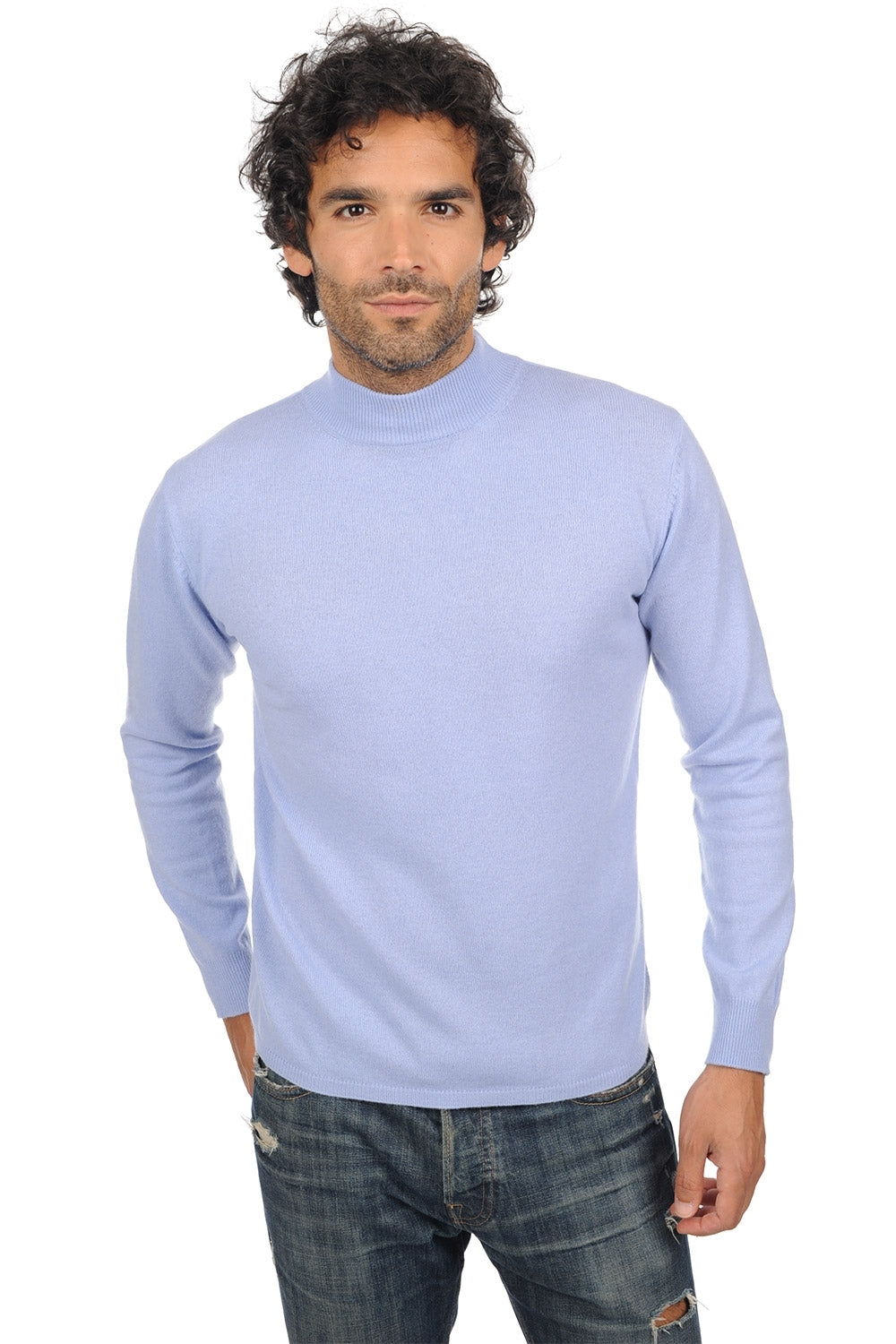 Frederic in cashmere for men - sky - Mahogany