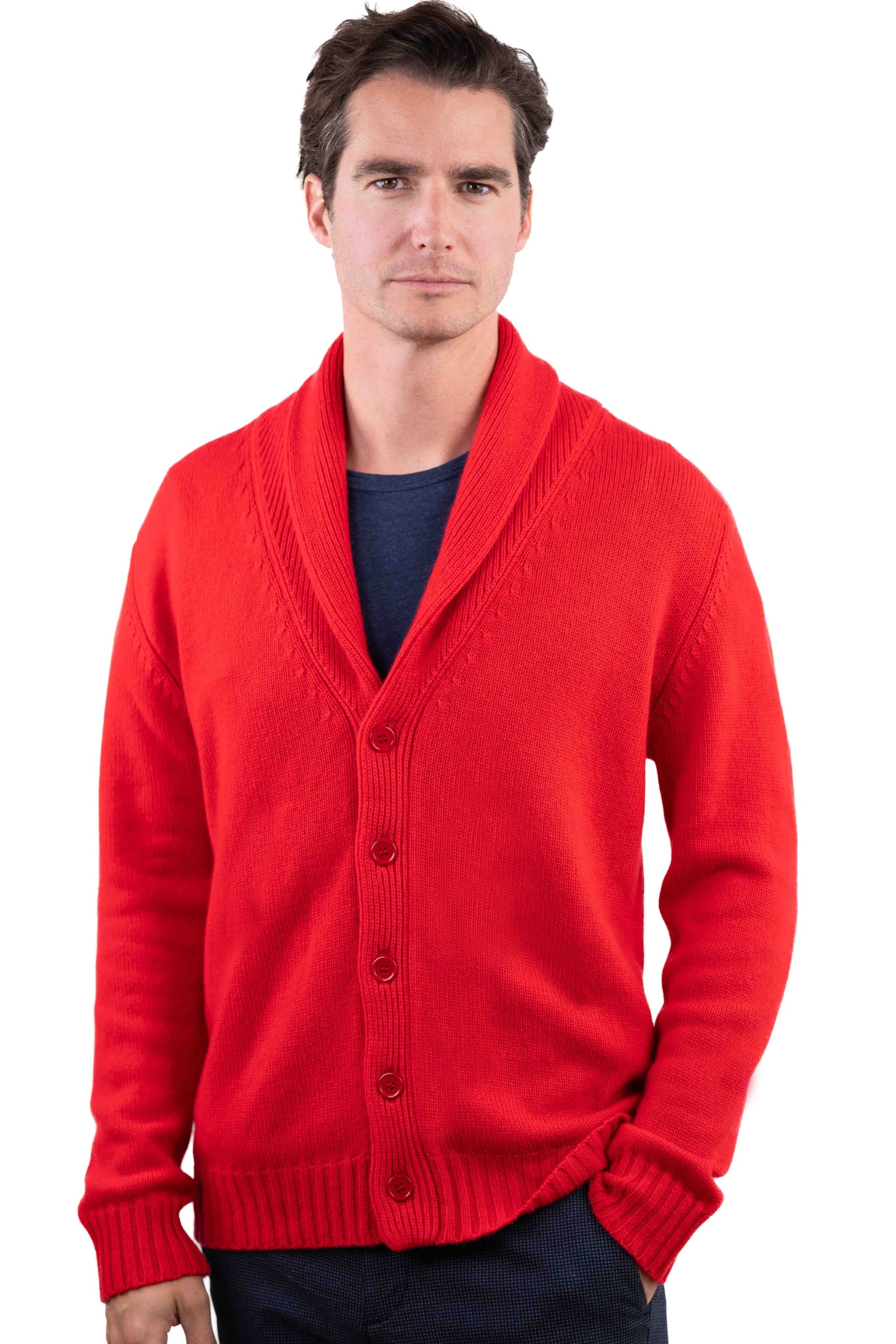 Jovan men's cashmere jumper - red - Mahogany
