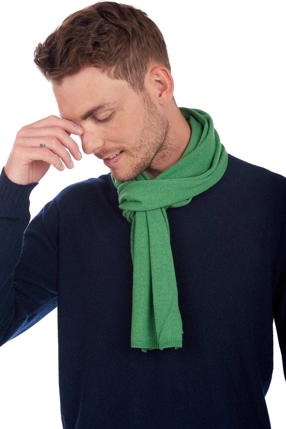 Ozone in mixed cashmere - basil - Mahogany