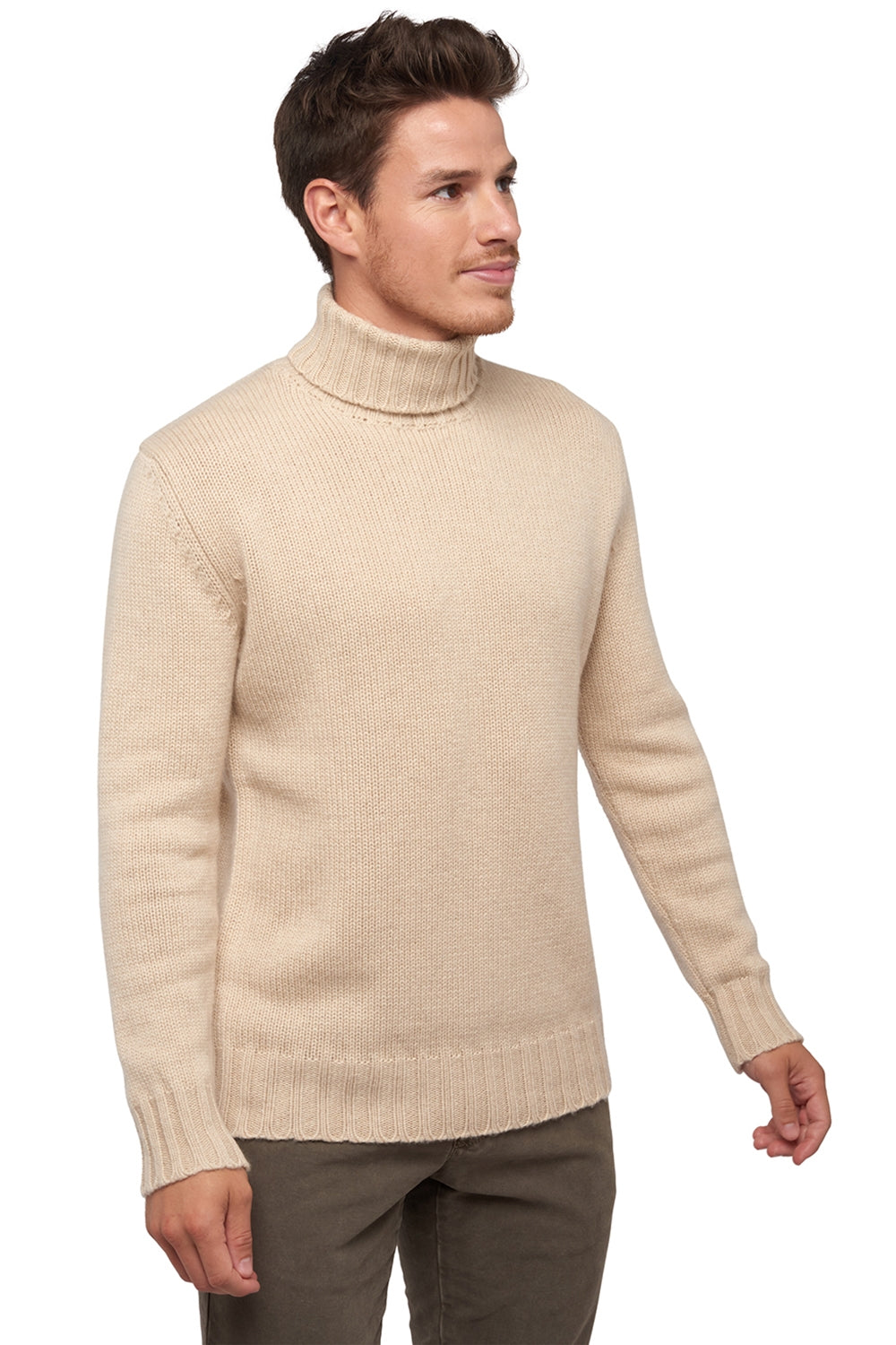 Achille men's cashmere - View 1 - natural beige - Mahogany