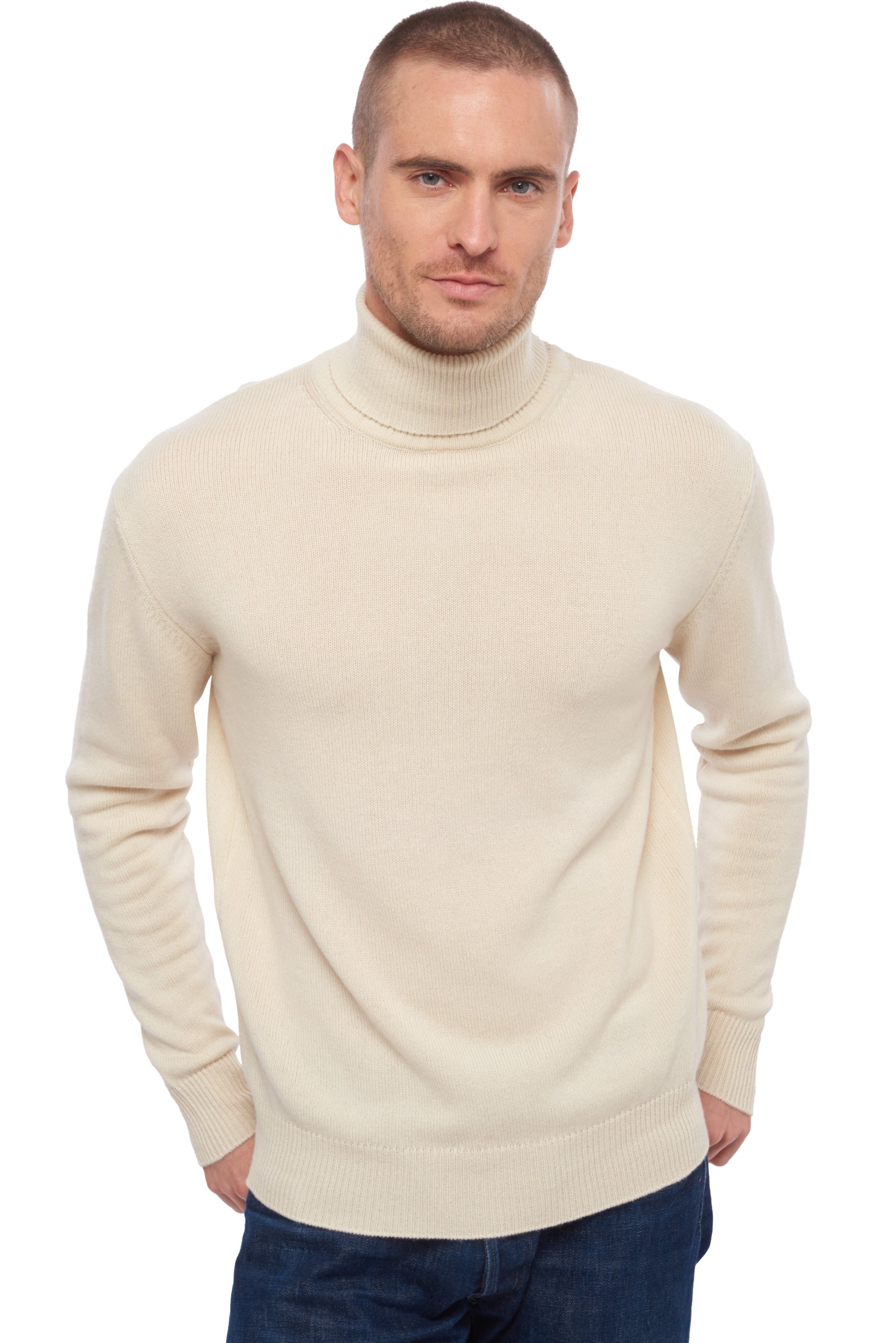 Edgar 4F in cashmere for men - natural ecru - Mahogany