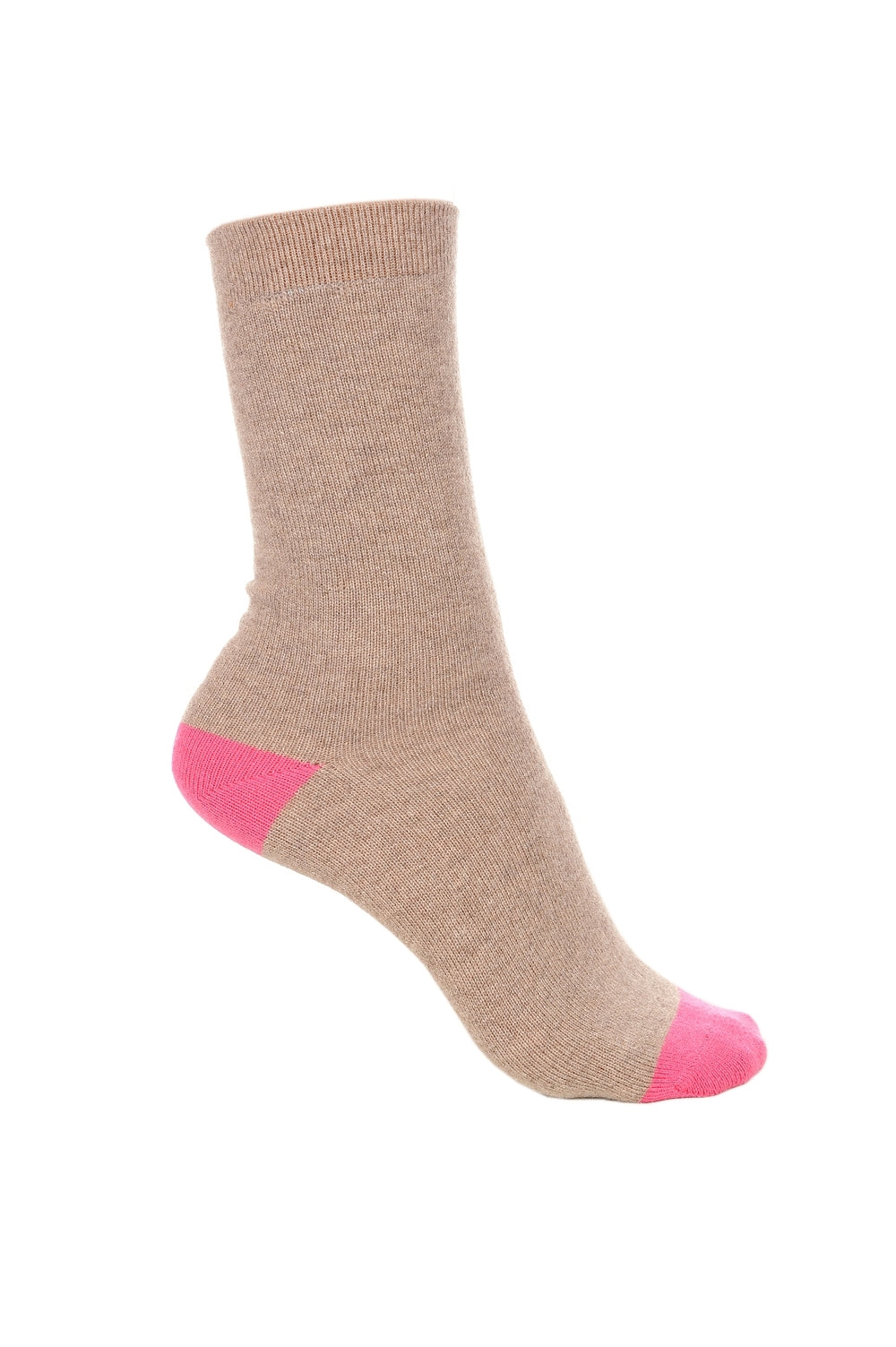Frontibus women's cashmere & elastane jumper - natural brown - shocking pink - Mahogany