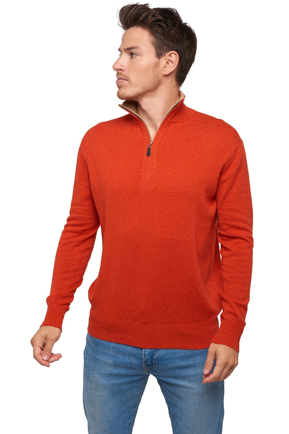 Henri men's cashmere - paprika / camel - Mahogany