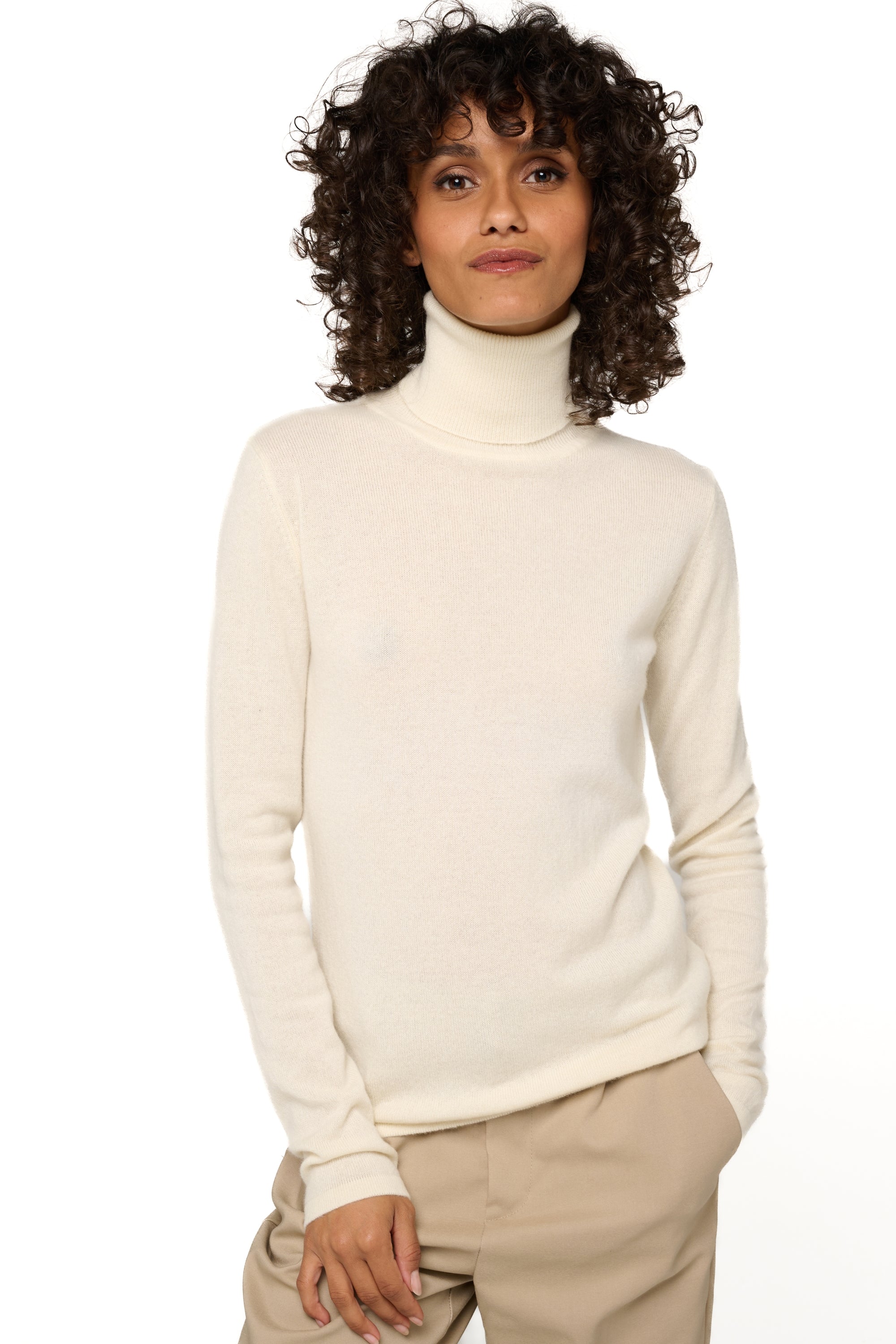 Jade women's cashmere jumper - natural ecru - Mahogany