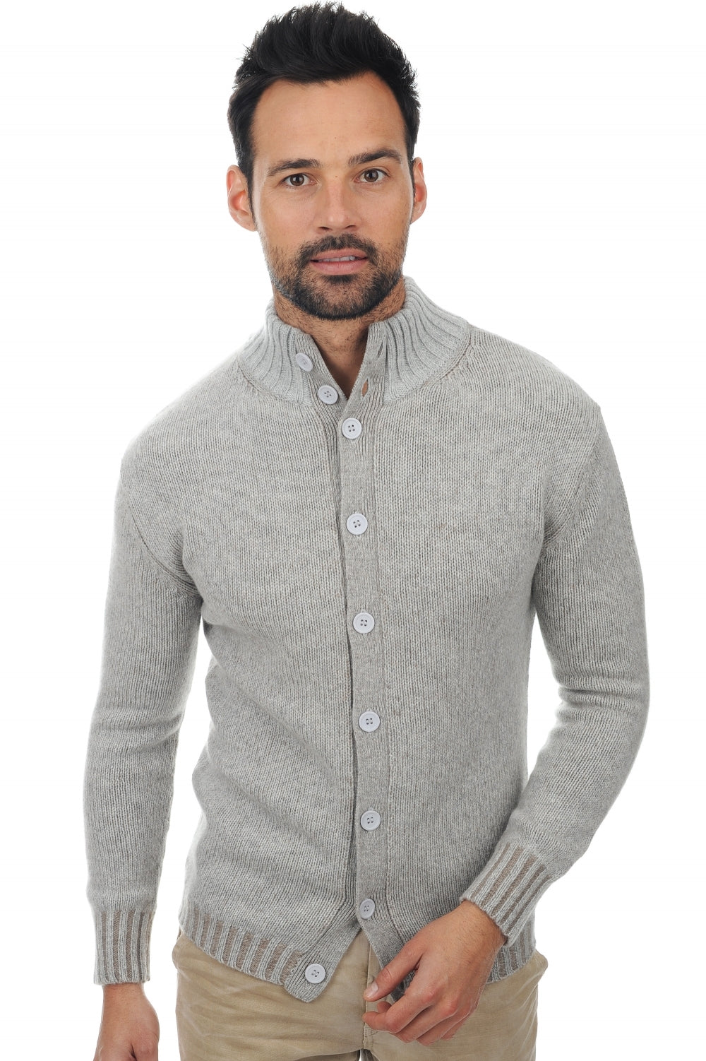 Jo men's cashmere - flannel marl / natural brown - Mahogany