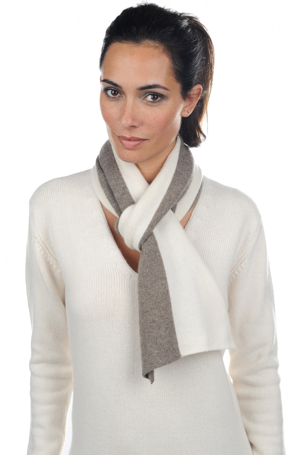 Luvo in cashmere and yak unisex - natural ecru / natural marmot - Mahogany