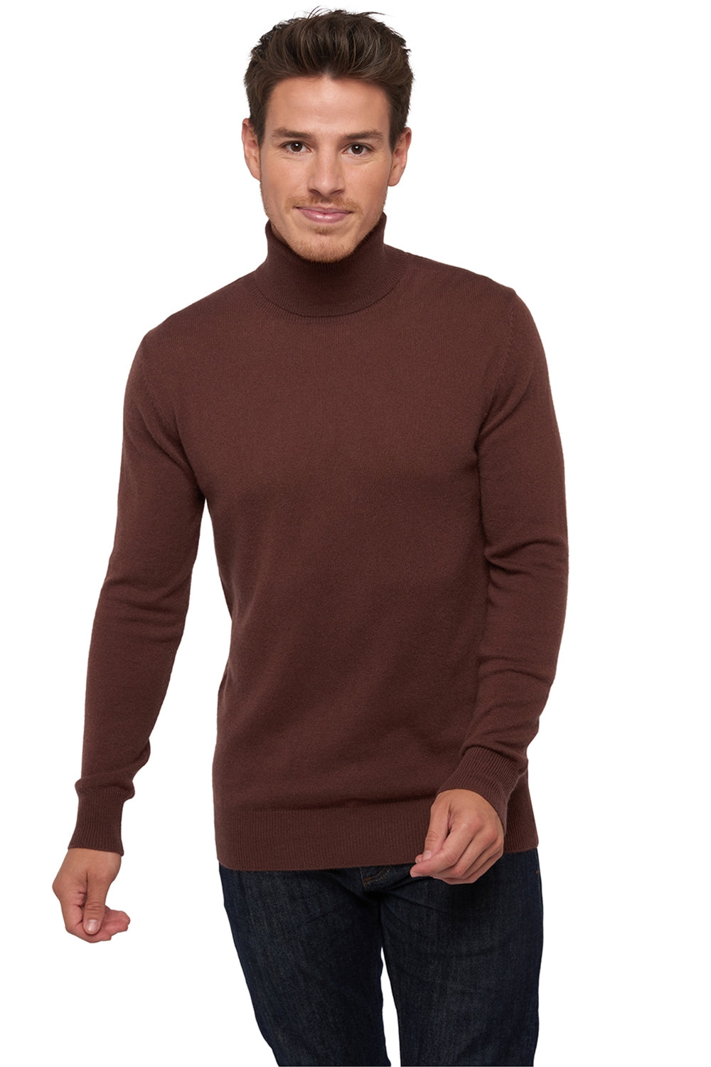 Tarry men's cashmere jumper - chocobrown - Mahogany