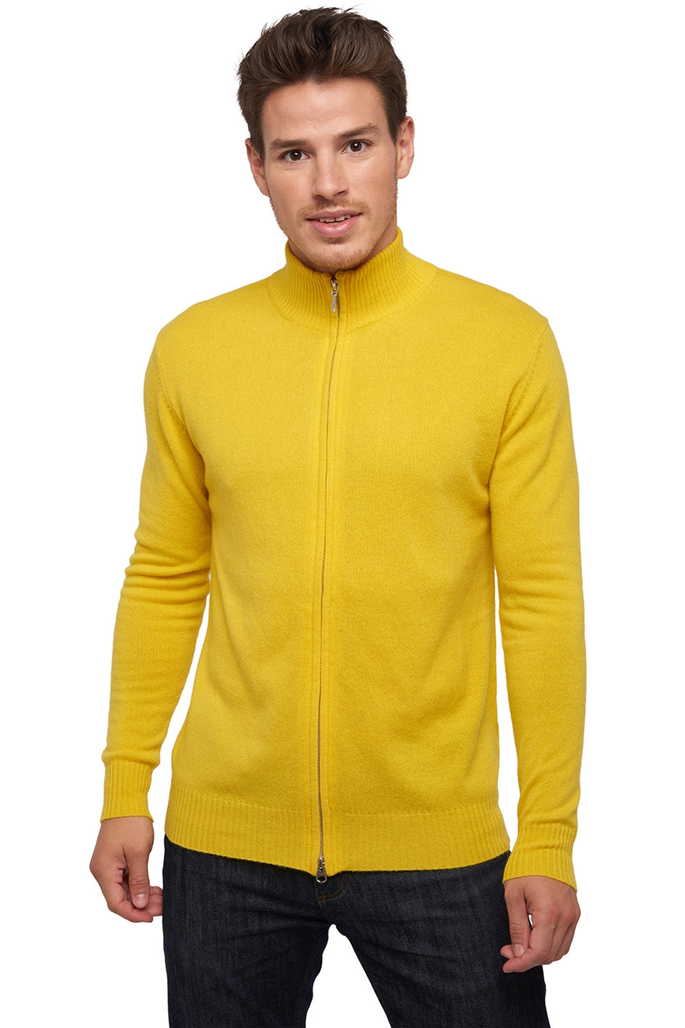 Thobias men's cashmere jumper - sunny yellow - Mahogany