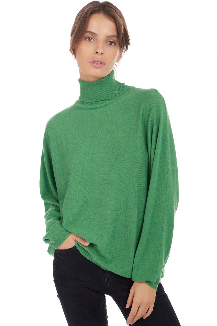 Cashmere jumper, 100% Cashmere, women, roll neck, oversized fit, batwing sleeves, standard / 2 and 4 ply, standard knit, Mahogany