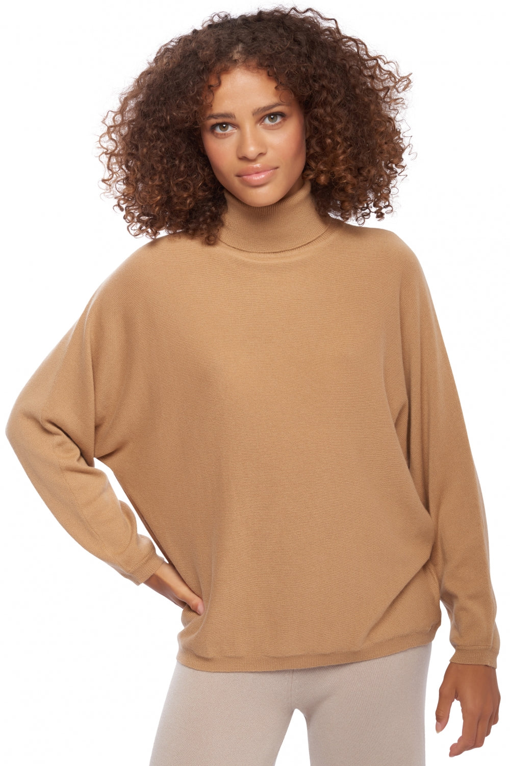 Amarillo women's cashmere jumper - camel - Mahogany