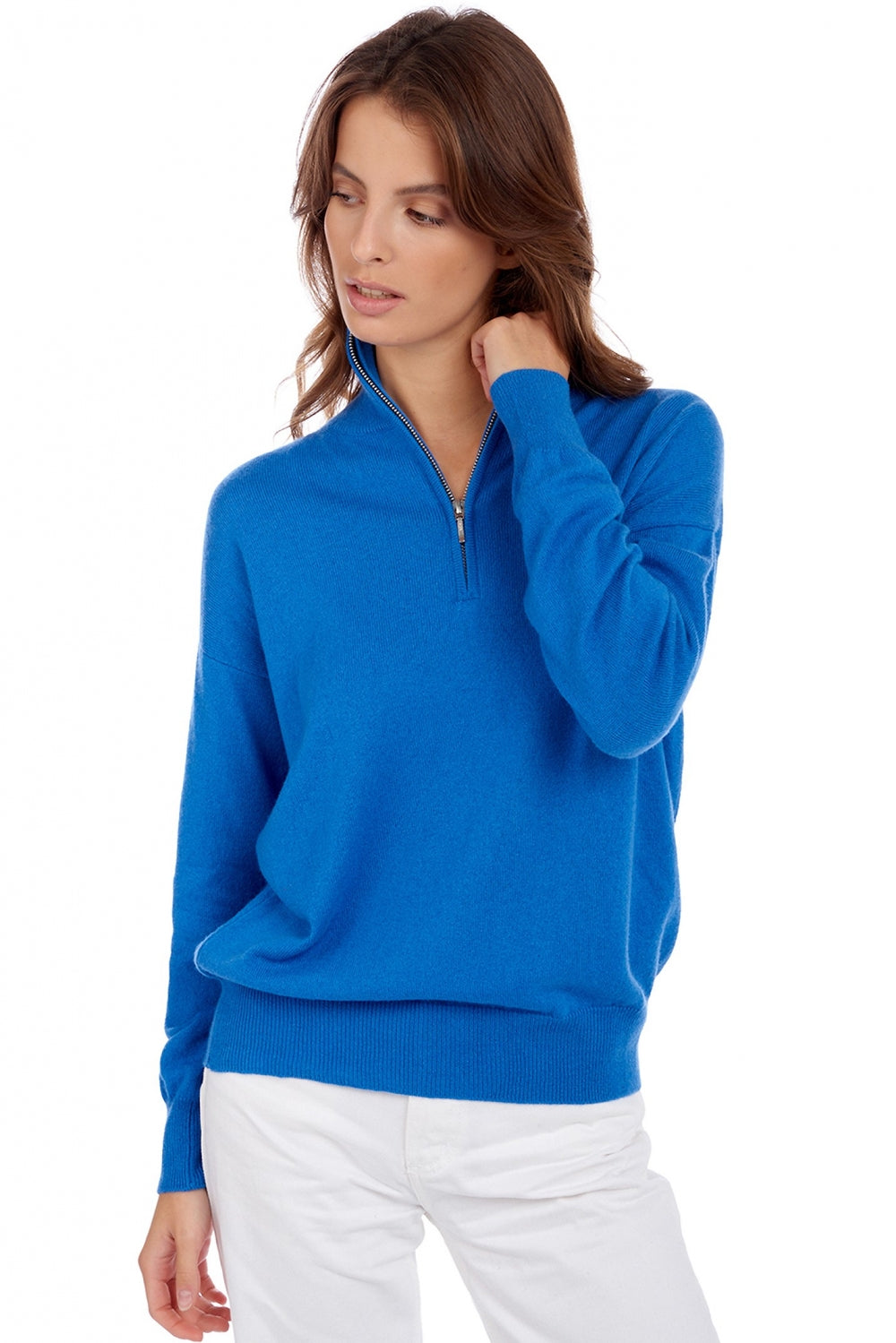Groseille women's cashmere jumper - tetbury blue - Mahogany