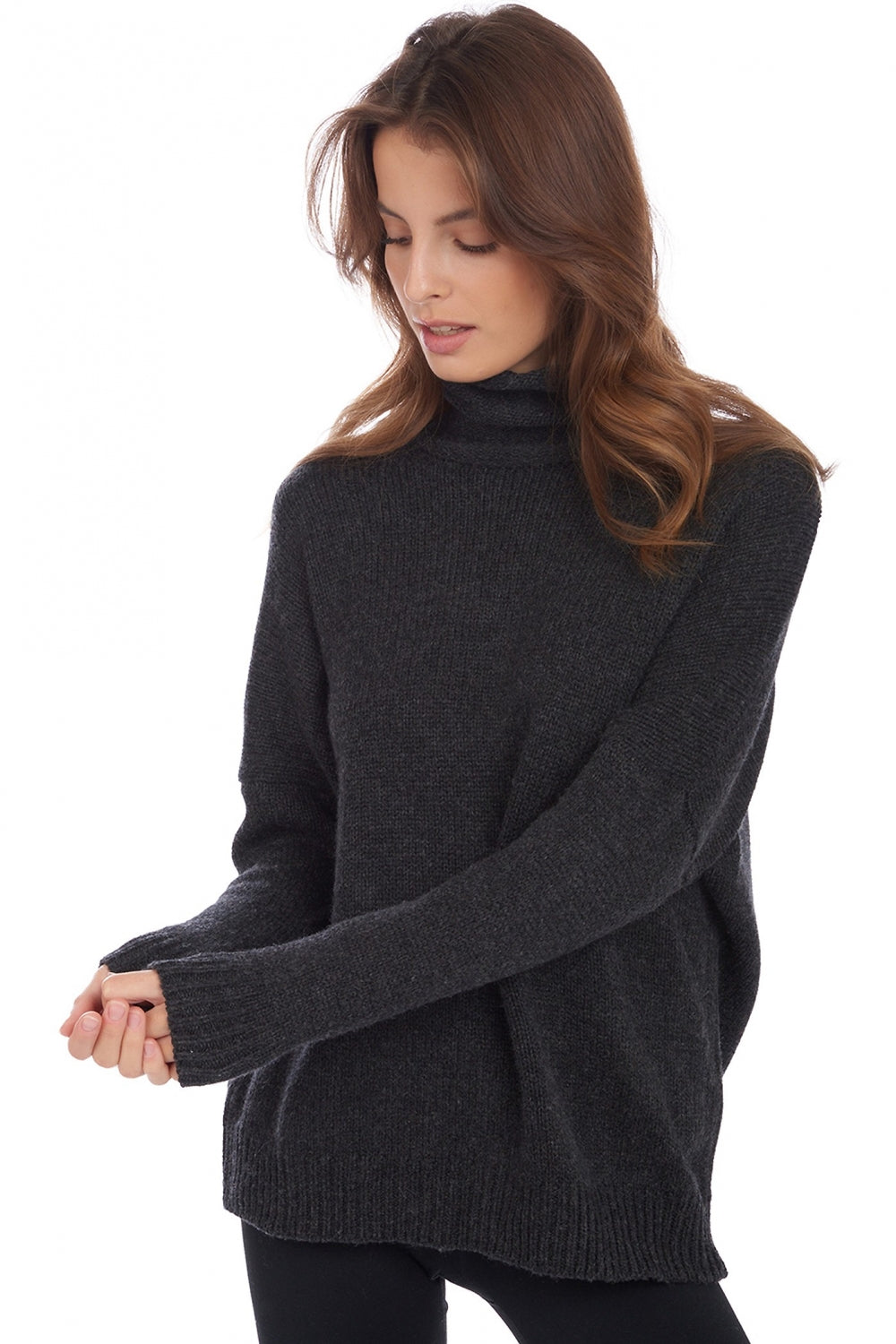 Camel jumper, 100% Camel, women, roll neck, relaxed fit, long sleeves, standard / 2 and 4 ply, standard knit, Mahogany
