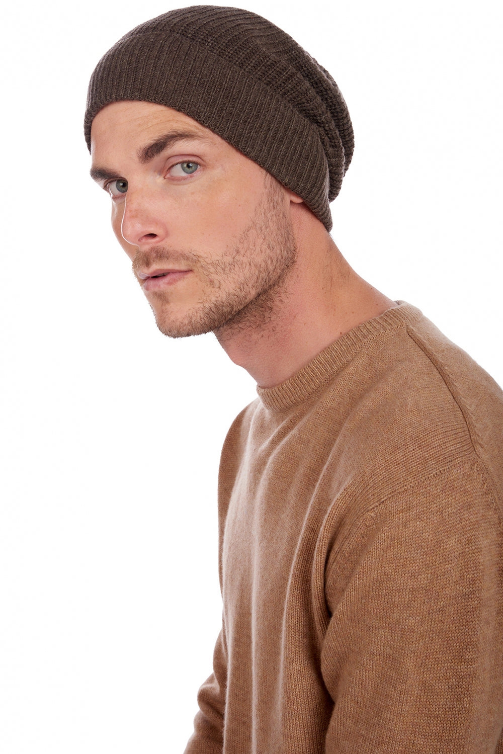 Anshan in cashmere unisex - brown marl - Mahogany