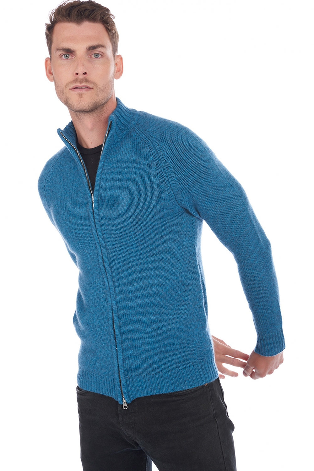 Argos men's cashmere - manor blue - Mahogany