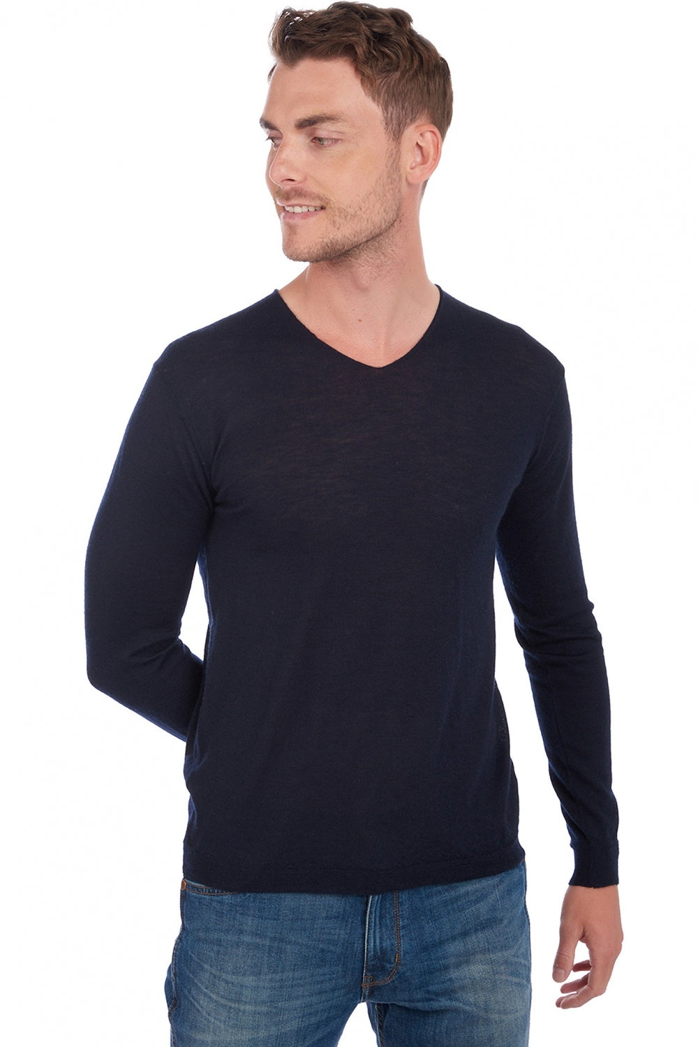 Leopaul men's cashmere down jumper - navy blue - Mahogany