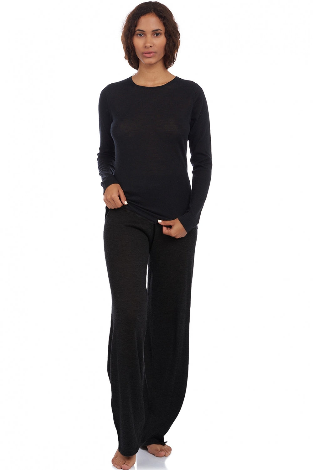 Boubou cashmere down women's jumper - black - Mahogany