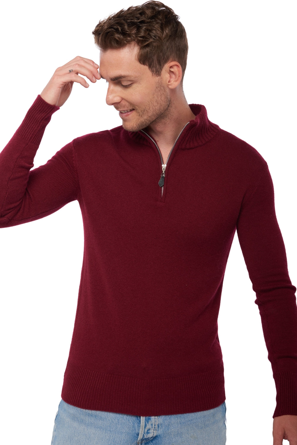 Donovan men's cashmere jumper - bordeaux - Mahogany