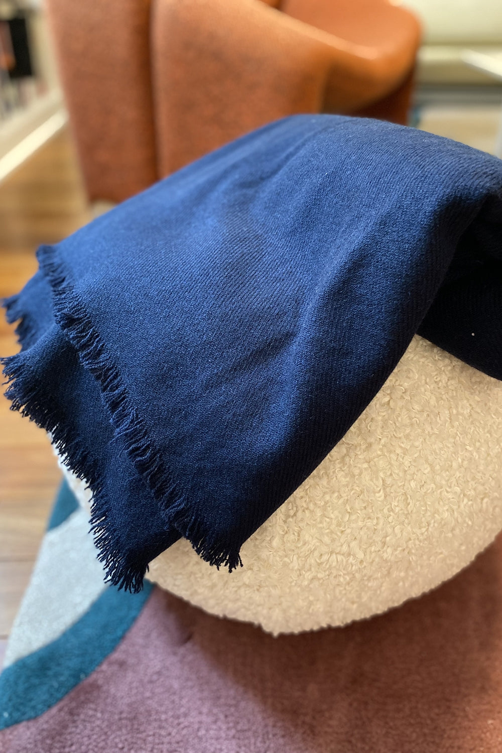 Toodoo Plain S in mixed cashmere - navy blue - Mahogany