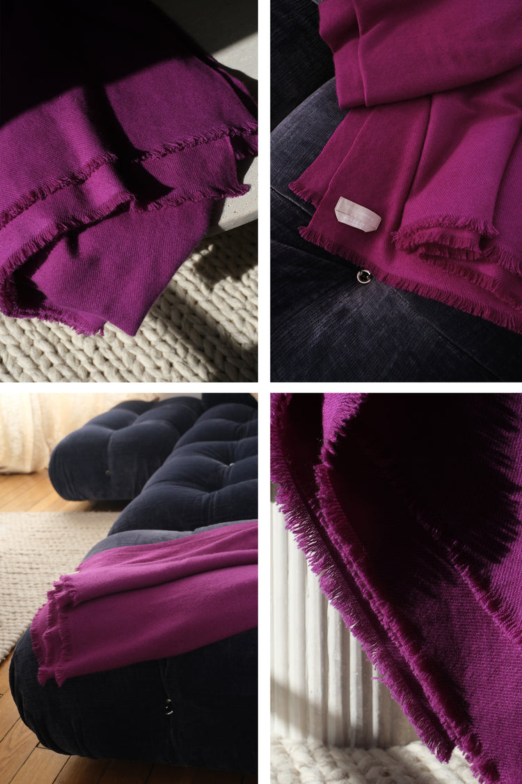 Cashmere plaid, 100% Cashmere, unisex, chunky / 6 ply and more, thick weave, Mahogany