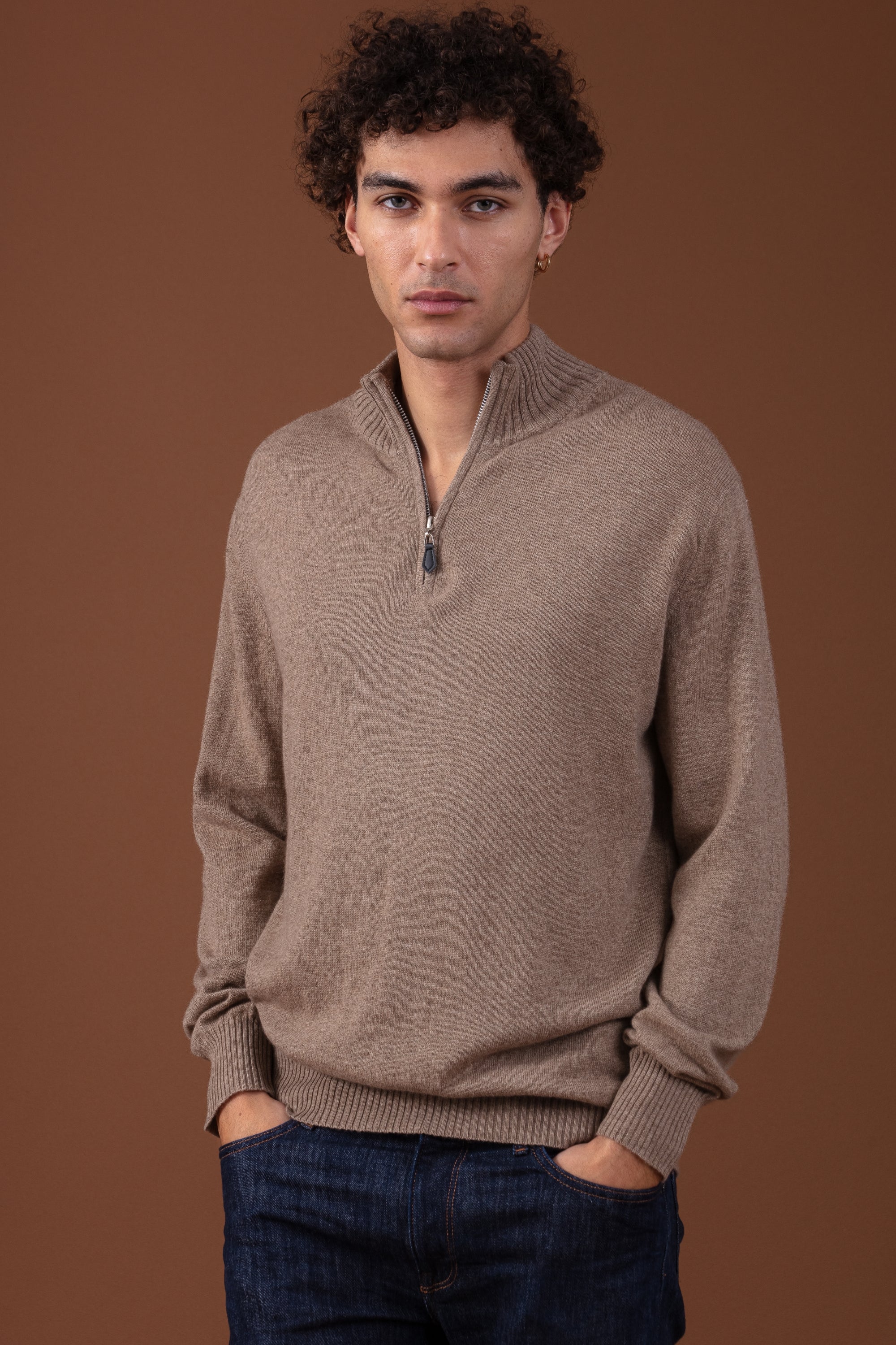 Chazam in cashmere for men - natural brown - Mahogany