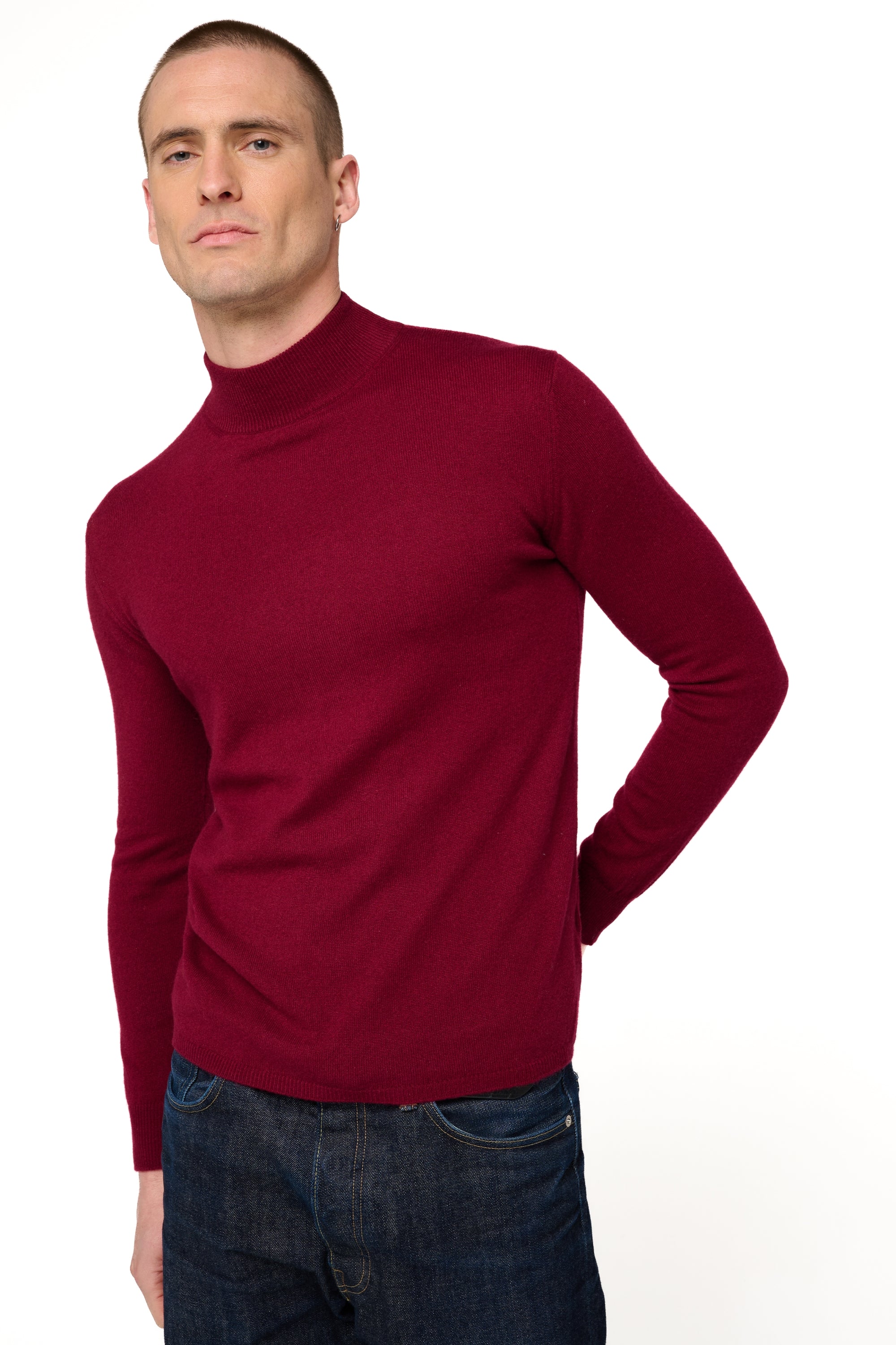 Frederic men's cashmere jumper - bordeaux - Mahogany