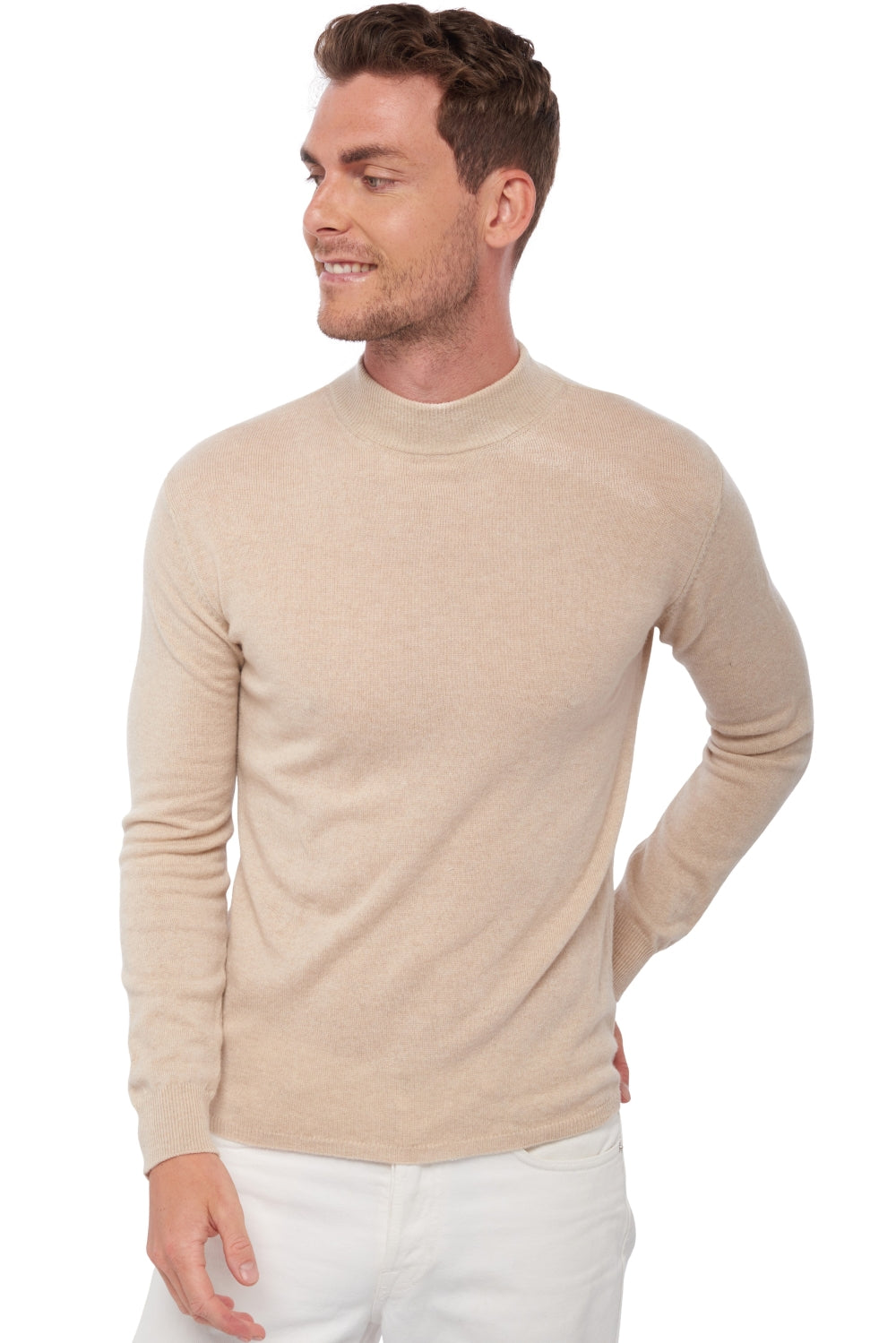 Frederic in cashmere for men - natural beige - Mahogany