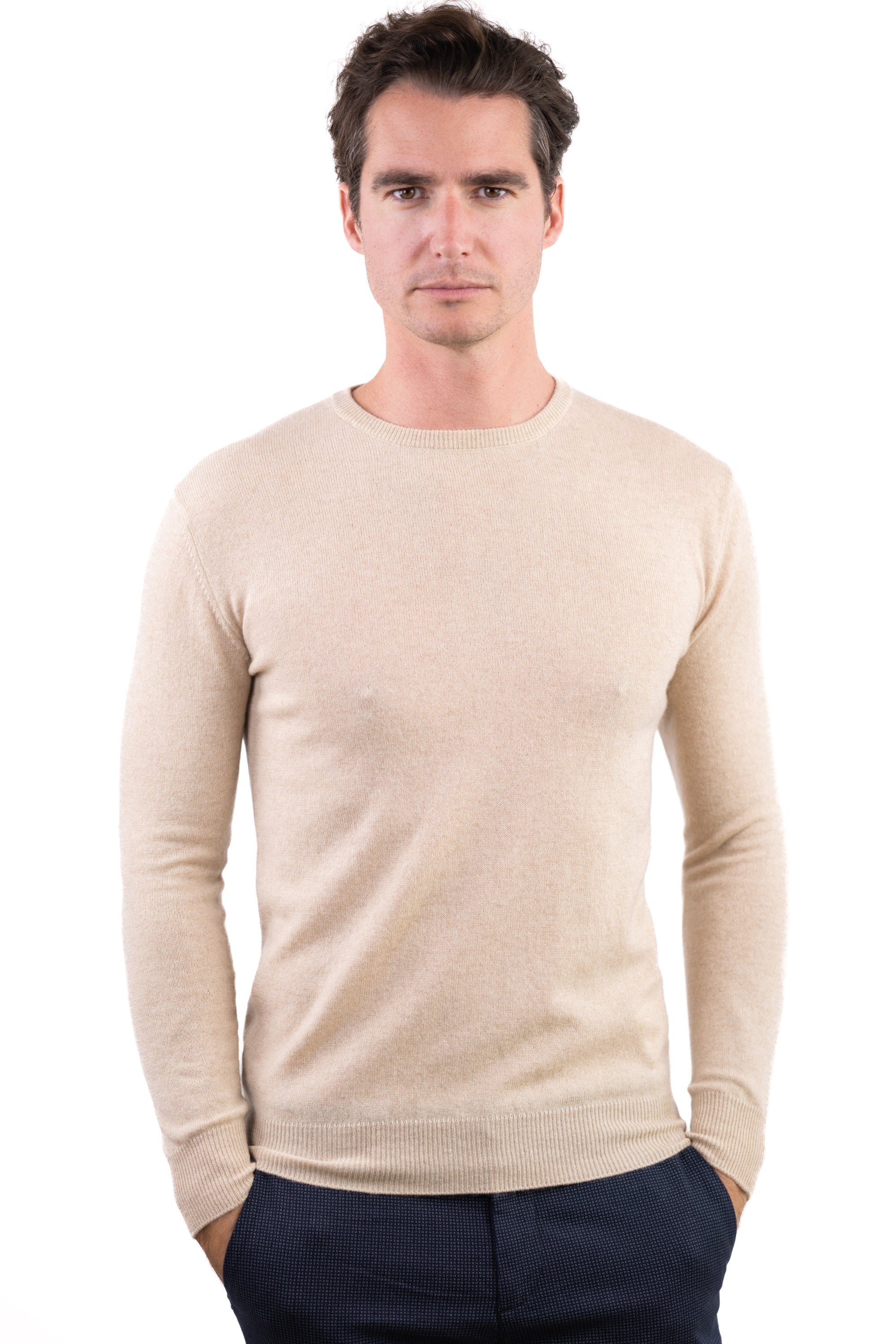 Keaton men's cashmere - natural beige - Mahogany