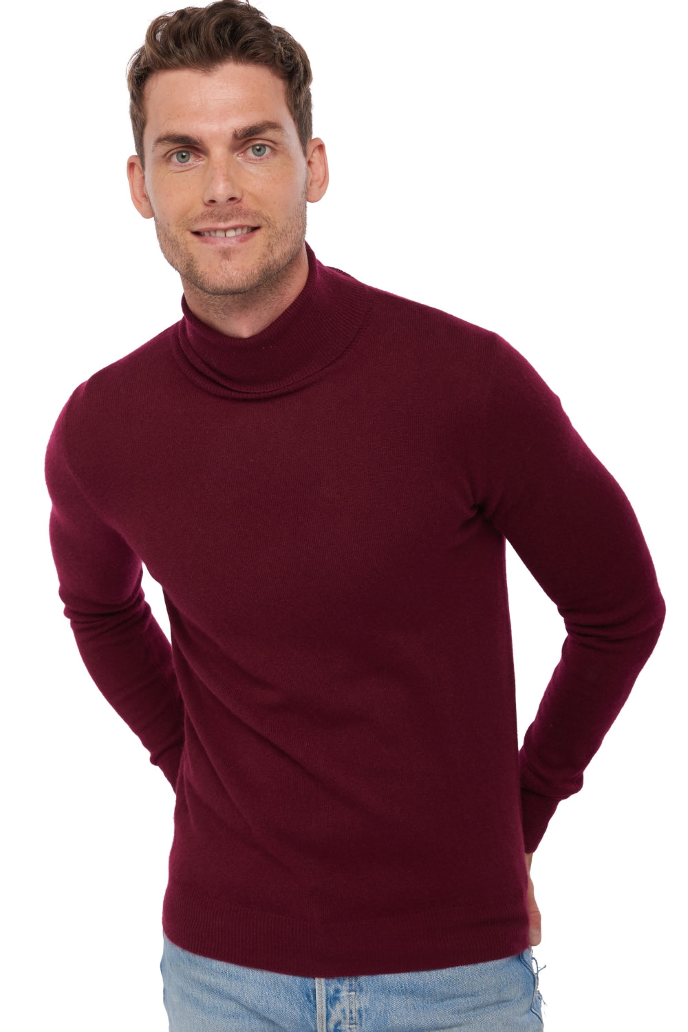 Tarry men's cashmere jumper - burgundy - Mahogany