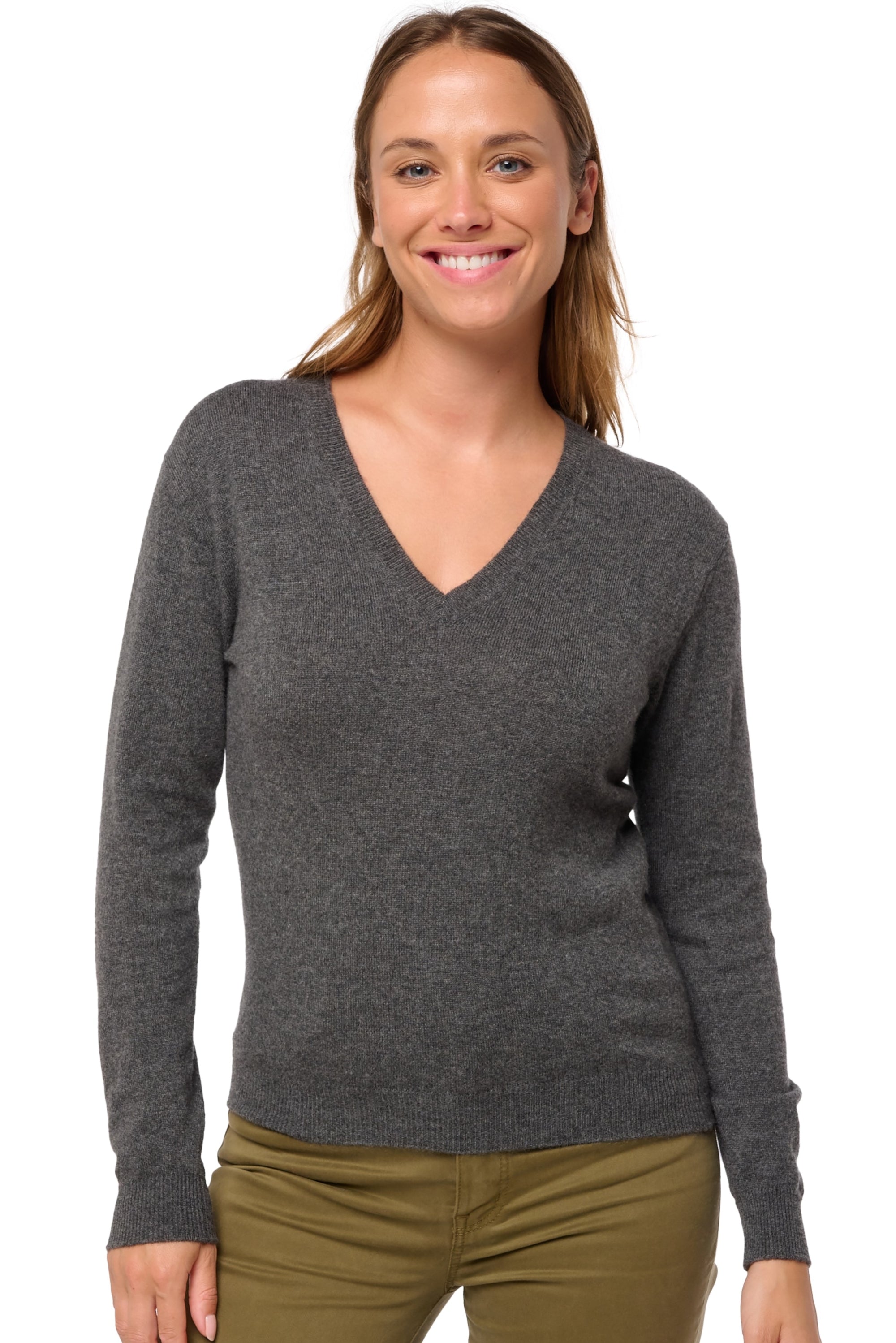 Tessa in cashmere for women - dark grey - Mahogany