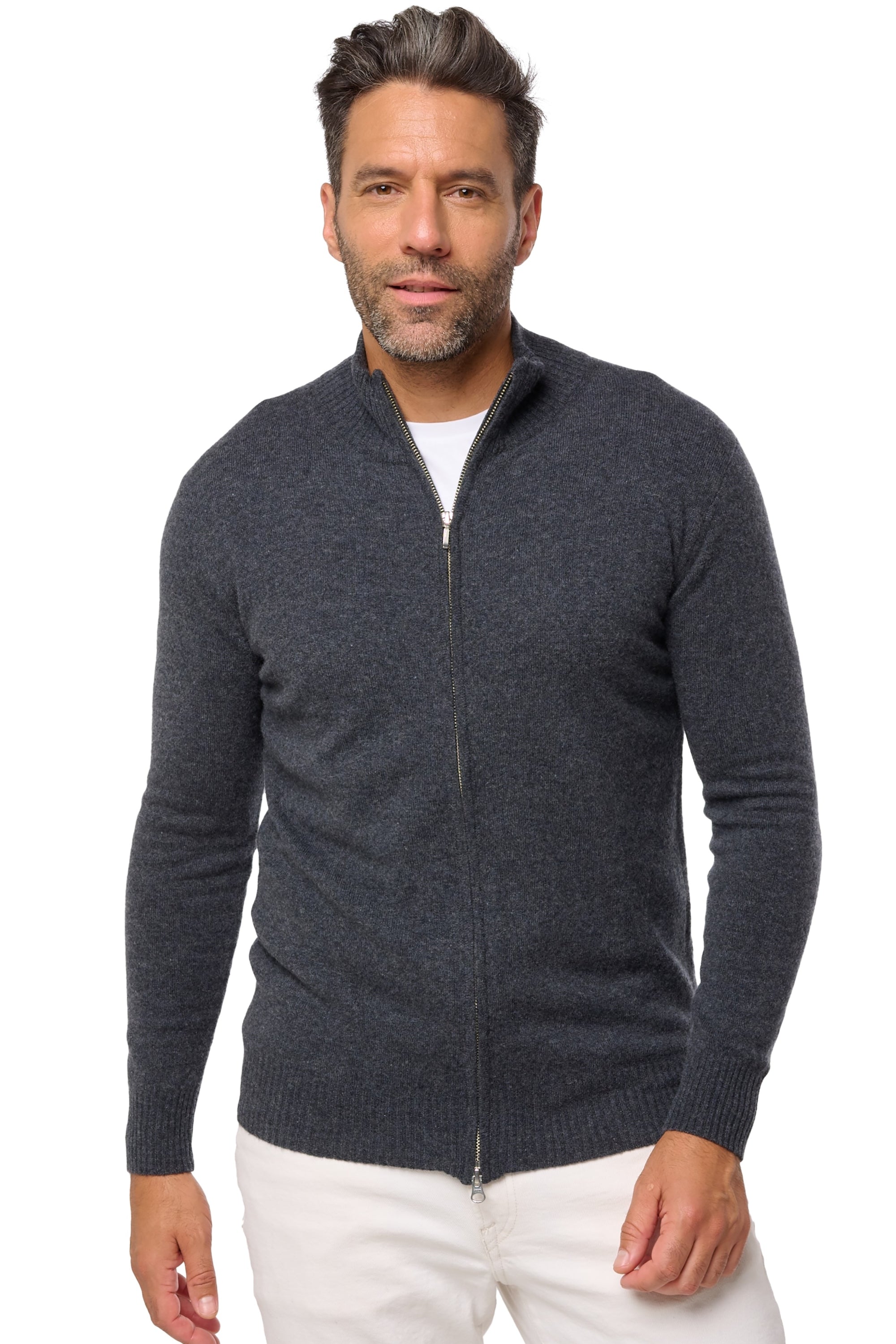 Thobias in men's cashmere - dark grey - Mahogany