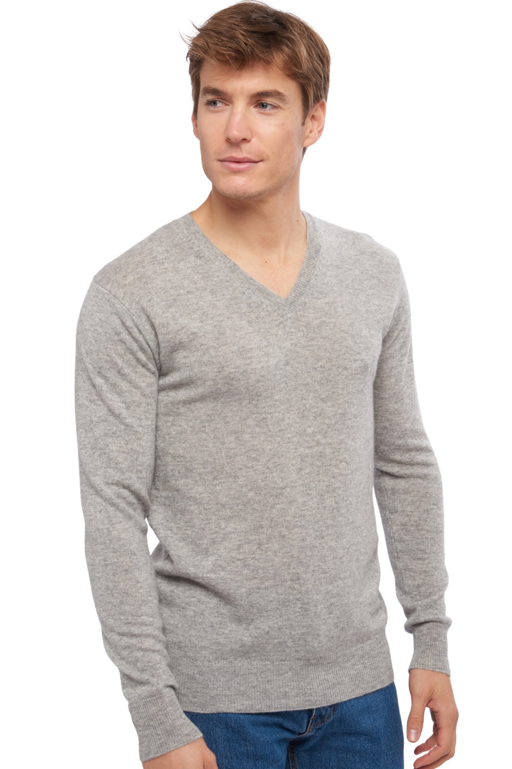 Tor men's cashmere jumper - fog grey - Mahogany