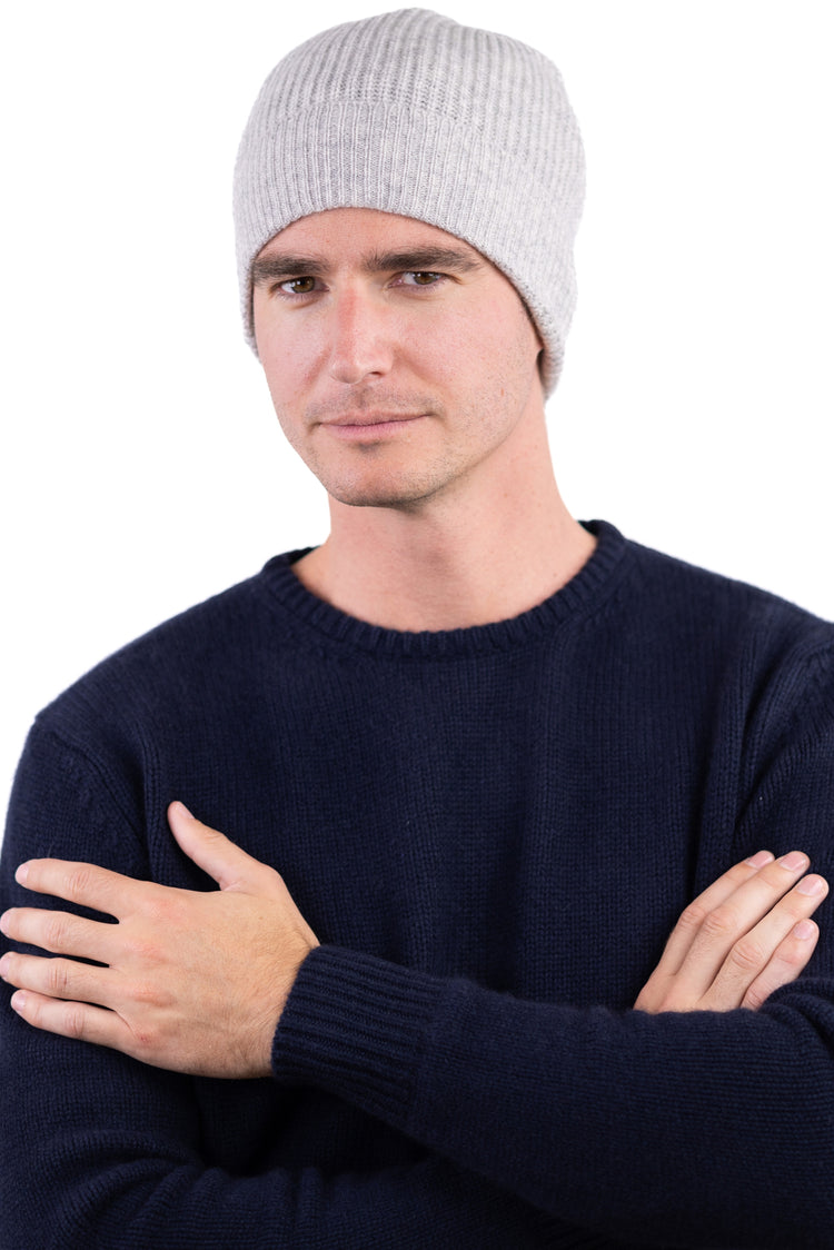 Anshan in cashmere unisex - flannel marl - Mahogany