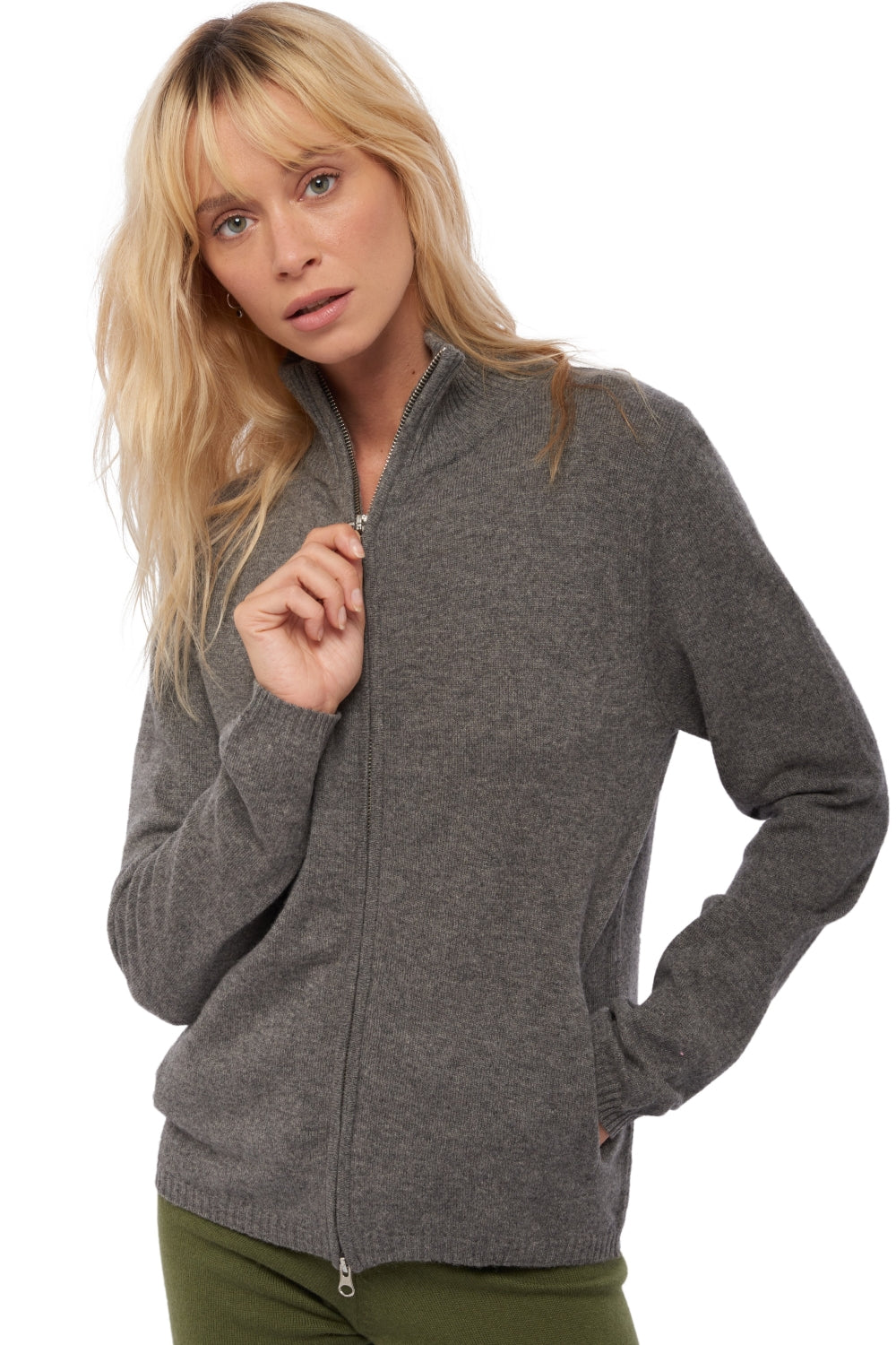 Virginia women's cashmere jumper - marl marmot - Mahogany