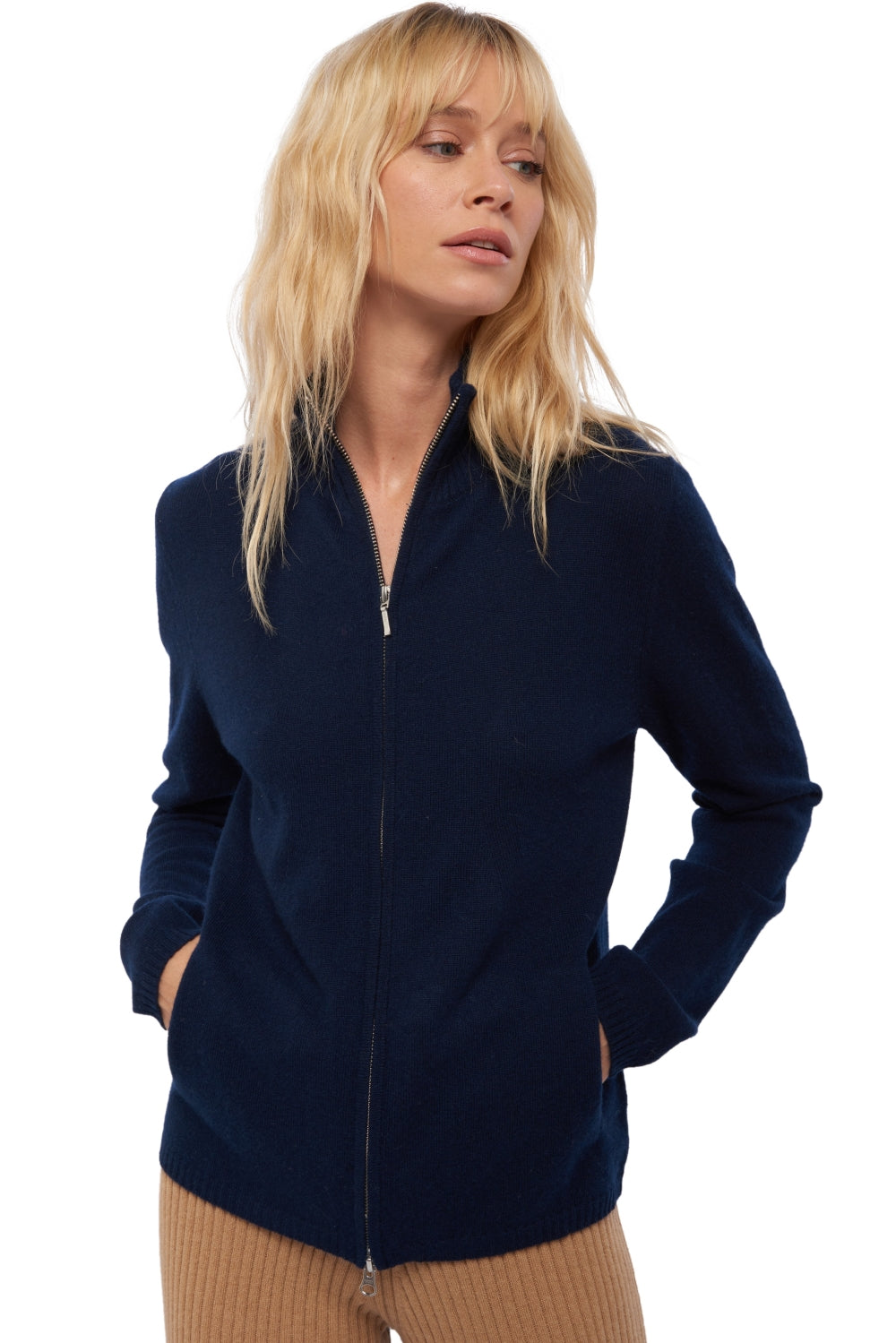 Virginia women's cashmere jumper - dark navy - Mahogany